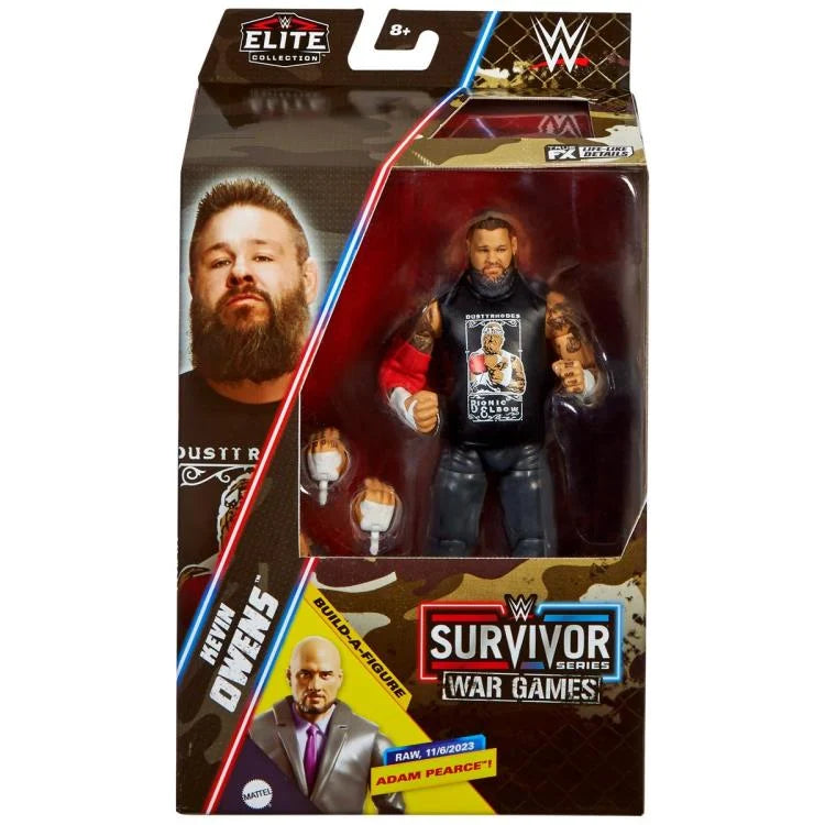 Kevin Owens WWE Elite Collection Action Figure (Adam Pearce BAF) - Survivor Series War Games Edition - Perfect for Wrestling Fans & Collectors - Great for Display, Play & Gifts