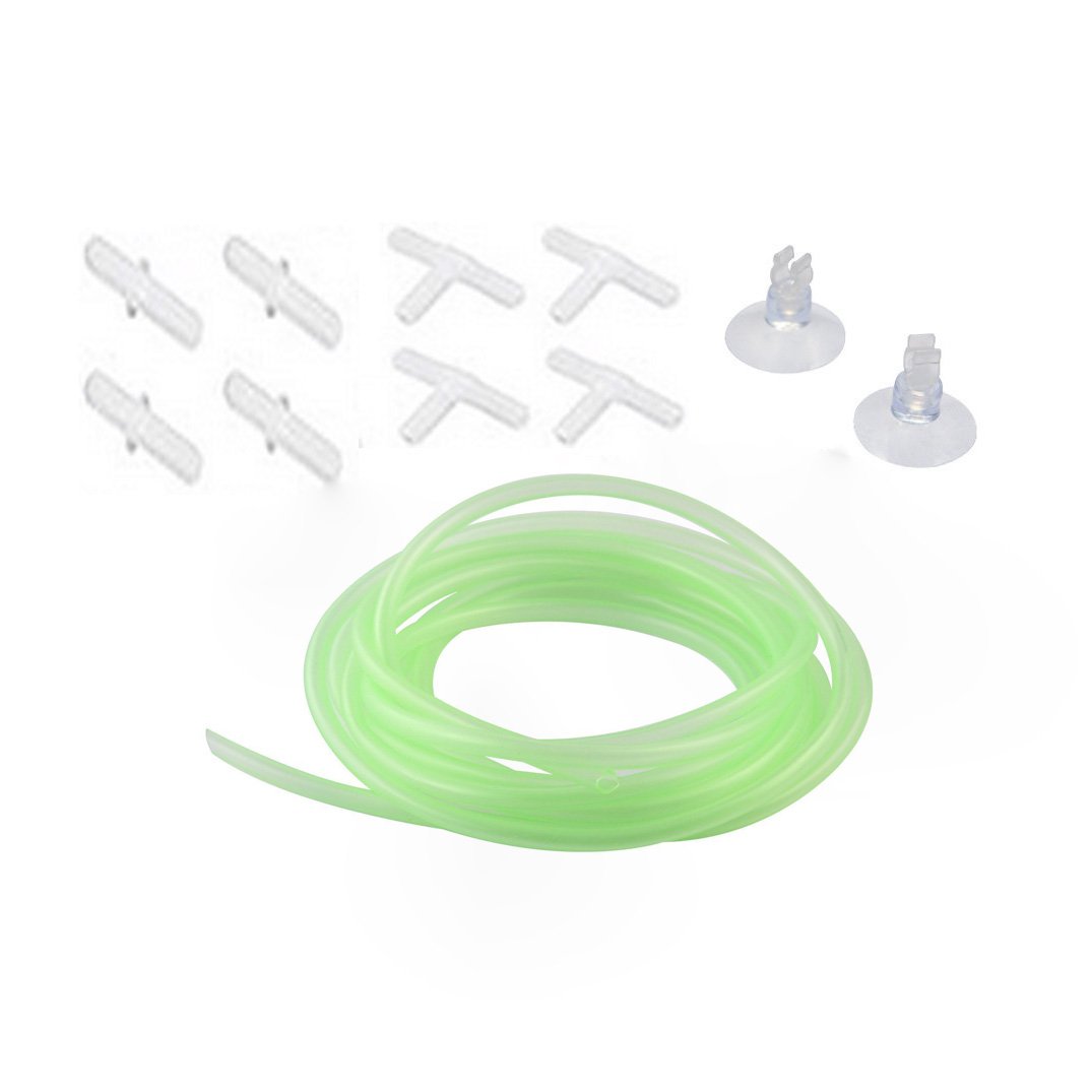 30 Ft Flexible Air-Line Tubing for Aquariums with 10 Pcs Air Pump Accessories Kit - Perfect for Fish Tank, Hydroponics & Oxygen Systems