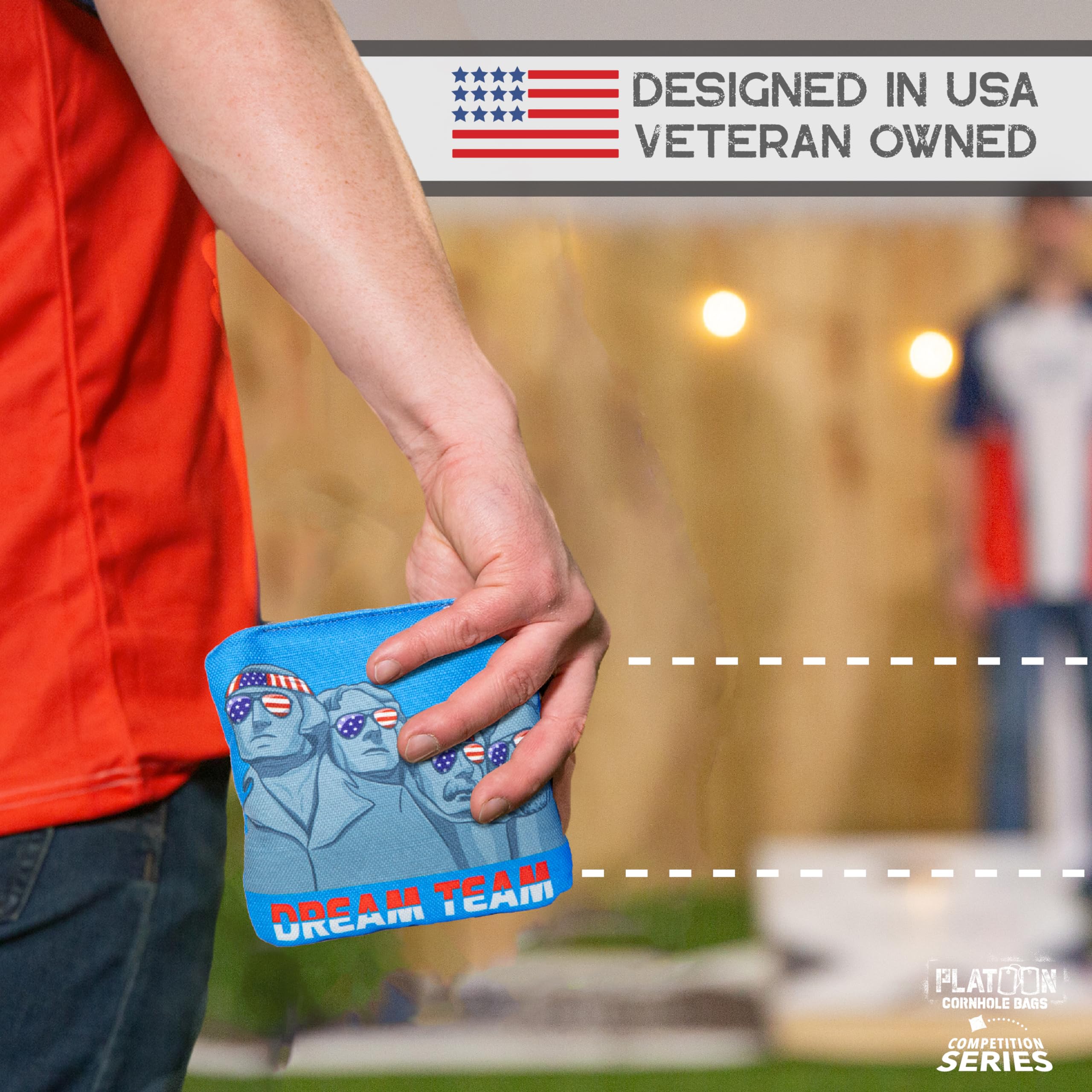 Professional Competition Series Cornhole Bags Set of 8 - Regulation Weight, Double Sided with Slick & Sticky Rubber Dots - Perfect for Backyard Parties, Tailgating, and Outdoor Games - Designed in USA