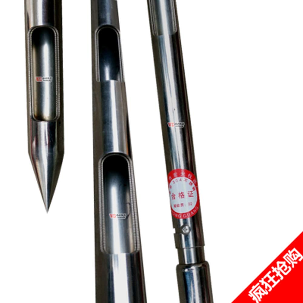 304 Stainless Steel Double Layer Rotary Powder Sampling Tube - Cement, Powder & Solid Sampler (0.5m/1.64ft) | Ideal for Construction, Lab Testing & Industrial Material Sampling