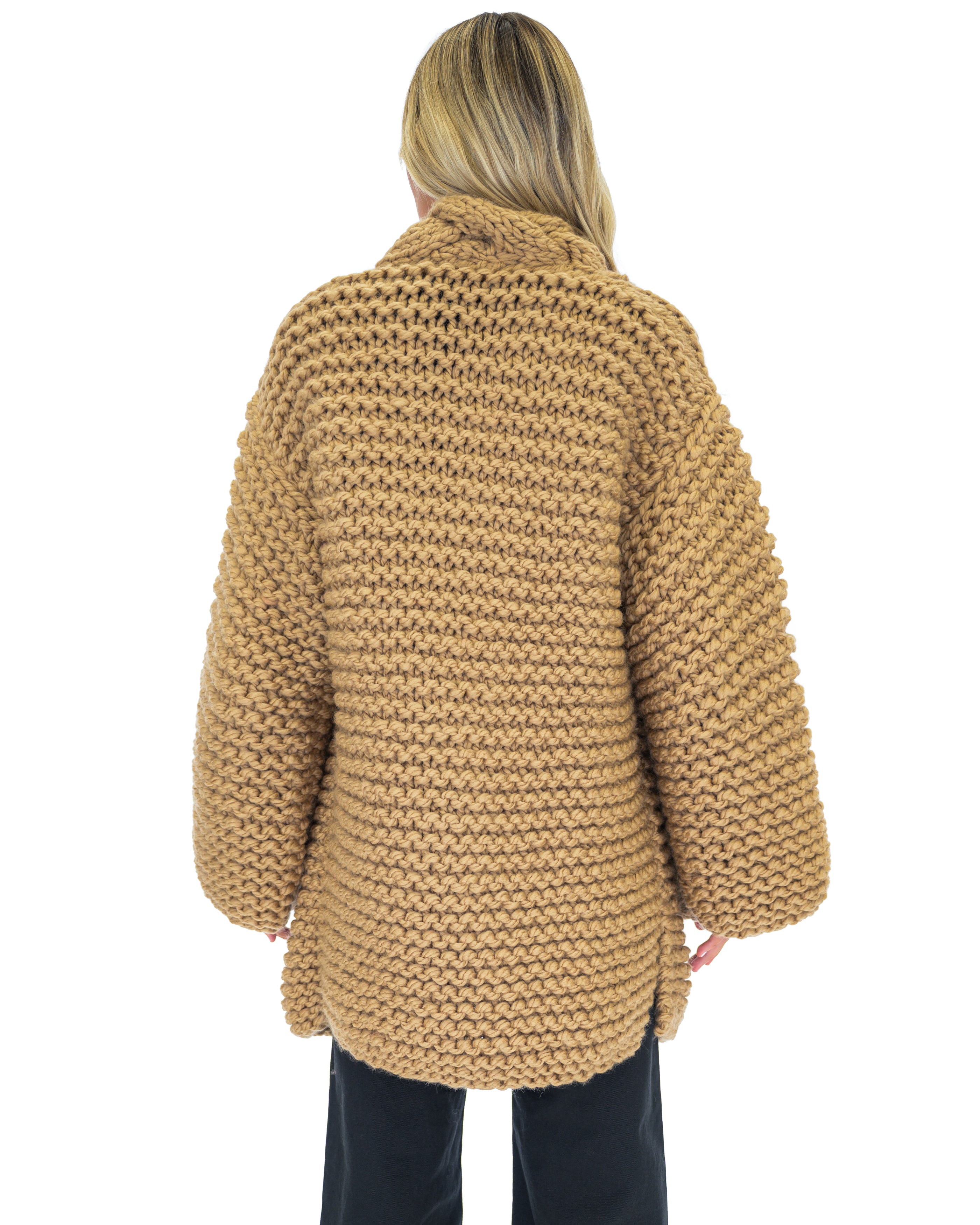 Women's Cable Knit Coat - Soft Wool Winter Jacket for Ladies - Perfect for Cold Weather, Office Wear & Casual Outfits