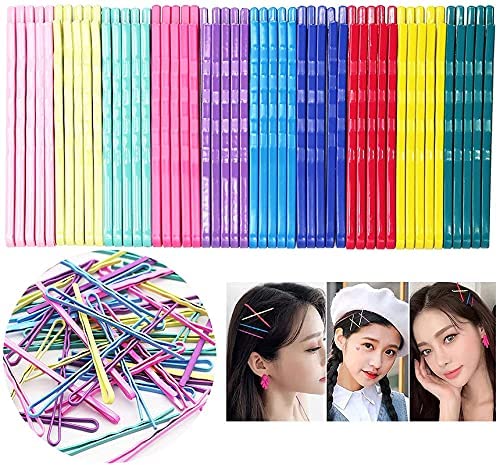 VSAKSH 8-Piece Matte Rainbow Bobby Pins Set - Non-Slip Metal Hair Clips for Girls & Kids | Perfect for School, Parties & Everyday Hairstyles
