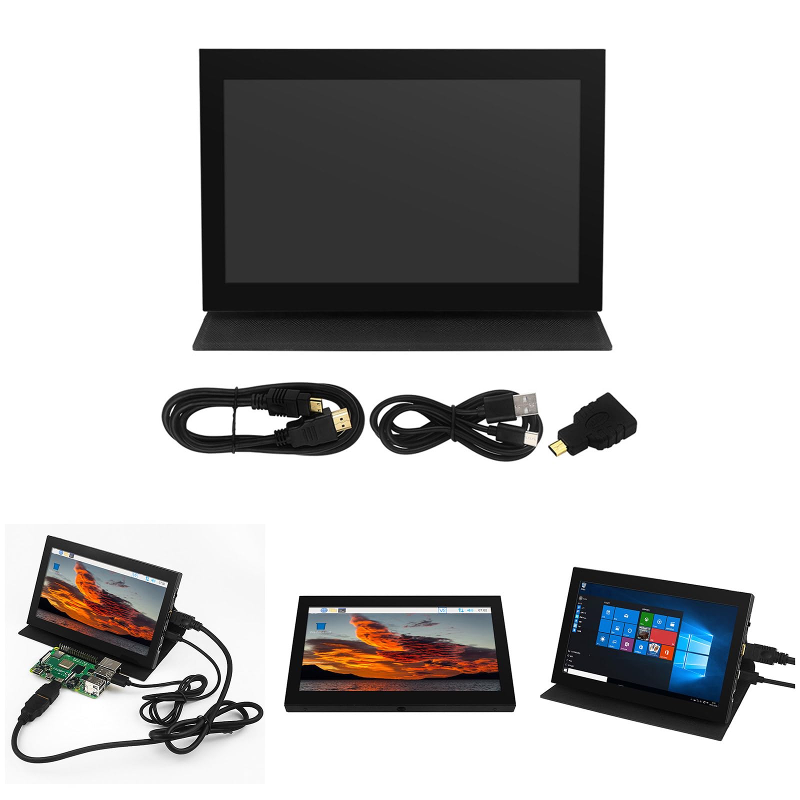 7 Inch IPS LCD Screen for Raspberry Pi - 1024x600 Resolution Mini Monitor, Secondary Display Replacement for DIY Projects, Gaming, and Portable Computing