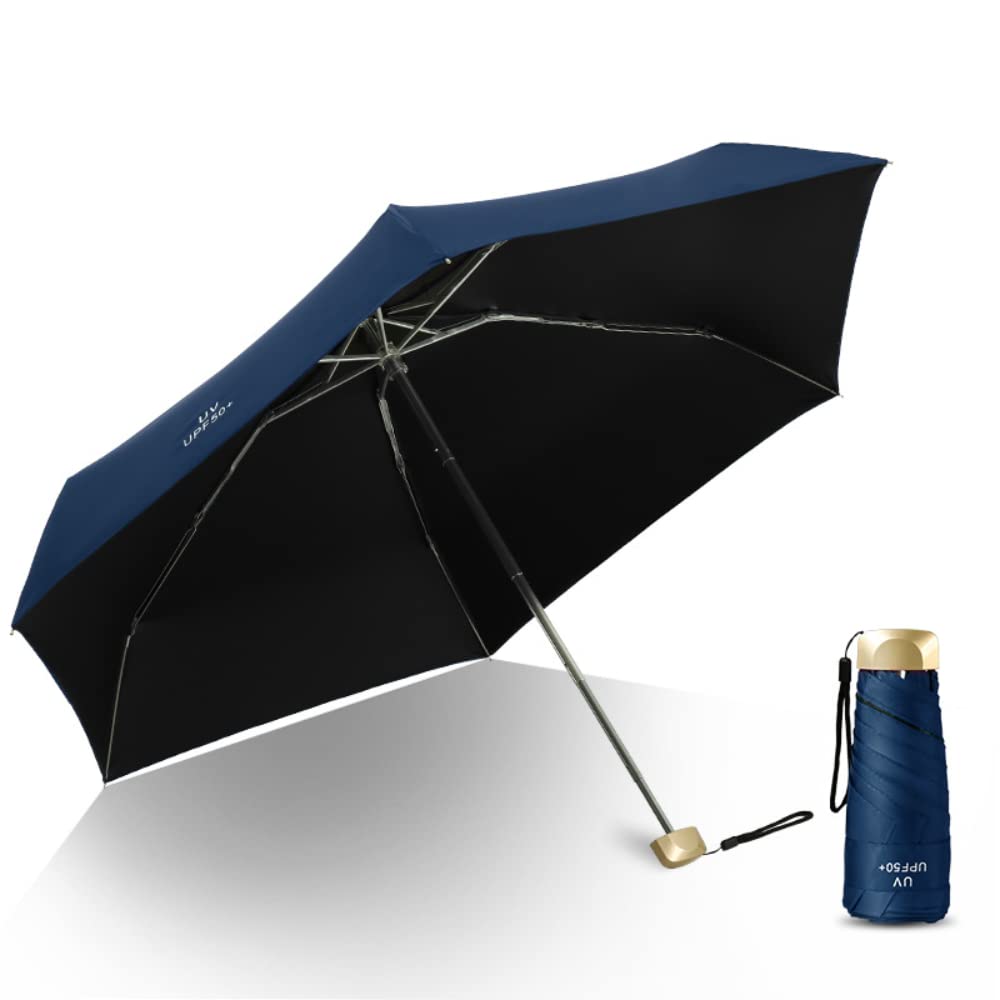 MIEDEON Ultra Light Mini Six Bone Umbrella - Compact Folding Travel Umbrella with Black Glue Coating & Clear Canopy - Perfect for Rainy Days, Sunny Weather & Outdoor Activities