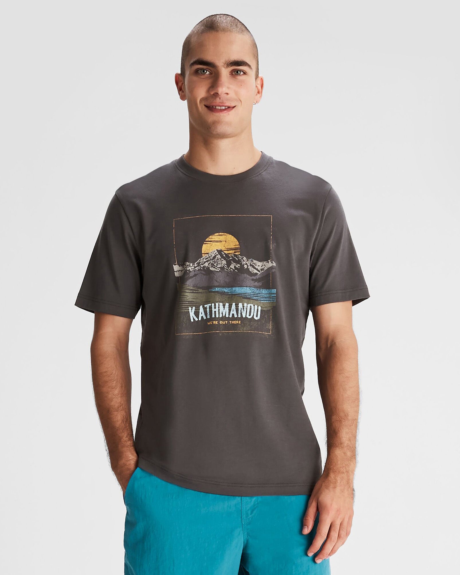 Mt Cook Men's Organic Cotton Short Sleeve T-Shirt - Soft Breathable Eco-Friendly Tee for Casual Wear & Outdoor Activities - Shale Color