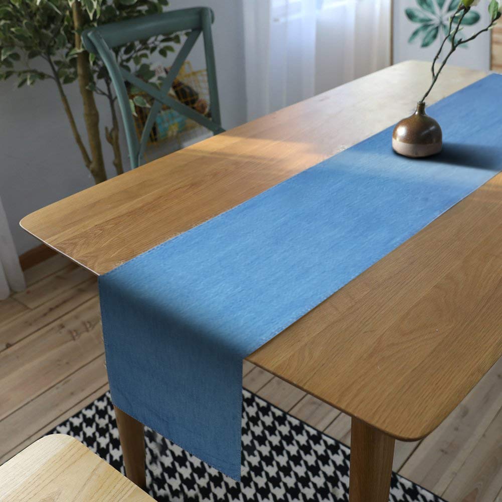 Premium Blue Denim Table Runner for Fall - Elegant Dining Room & Kitchen Decor, Perfect for Parties, Gatherings & Daily Use - High-Quitable Fabric for Thanksgiving, Christmas & Seasonal Home Decor