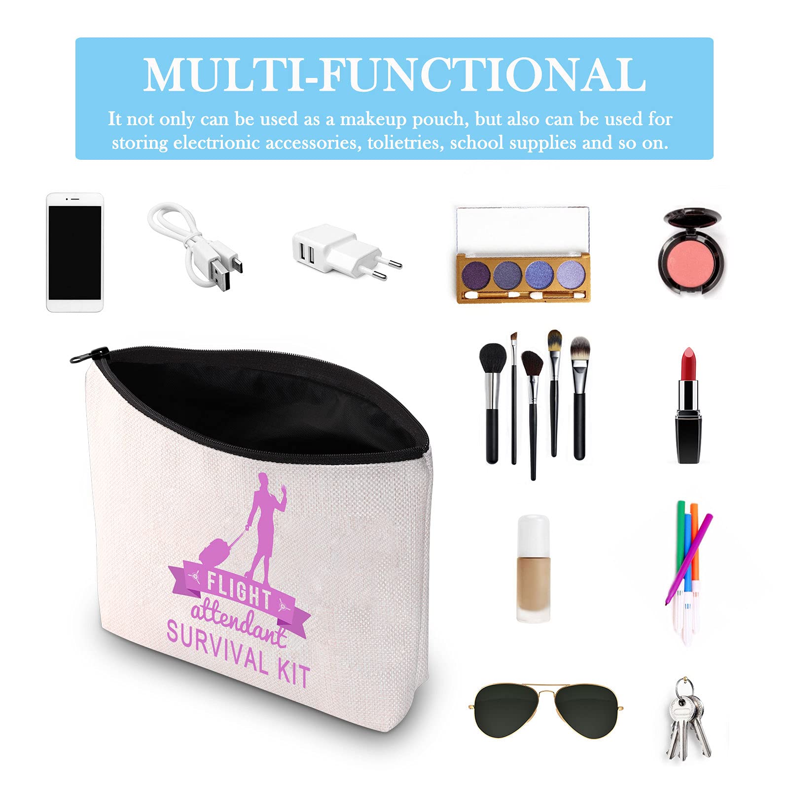 Flight Attendant Survival Kit - Professional Cabin Crew Makeup Bag for Travel Essentials | Perfect Travel Gift for Stewardess & Air Hostess | Ideal for Airlines, Business Trips & Vacation Packing (EU)