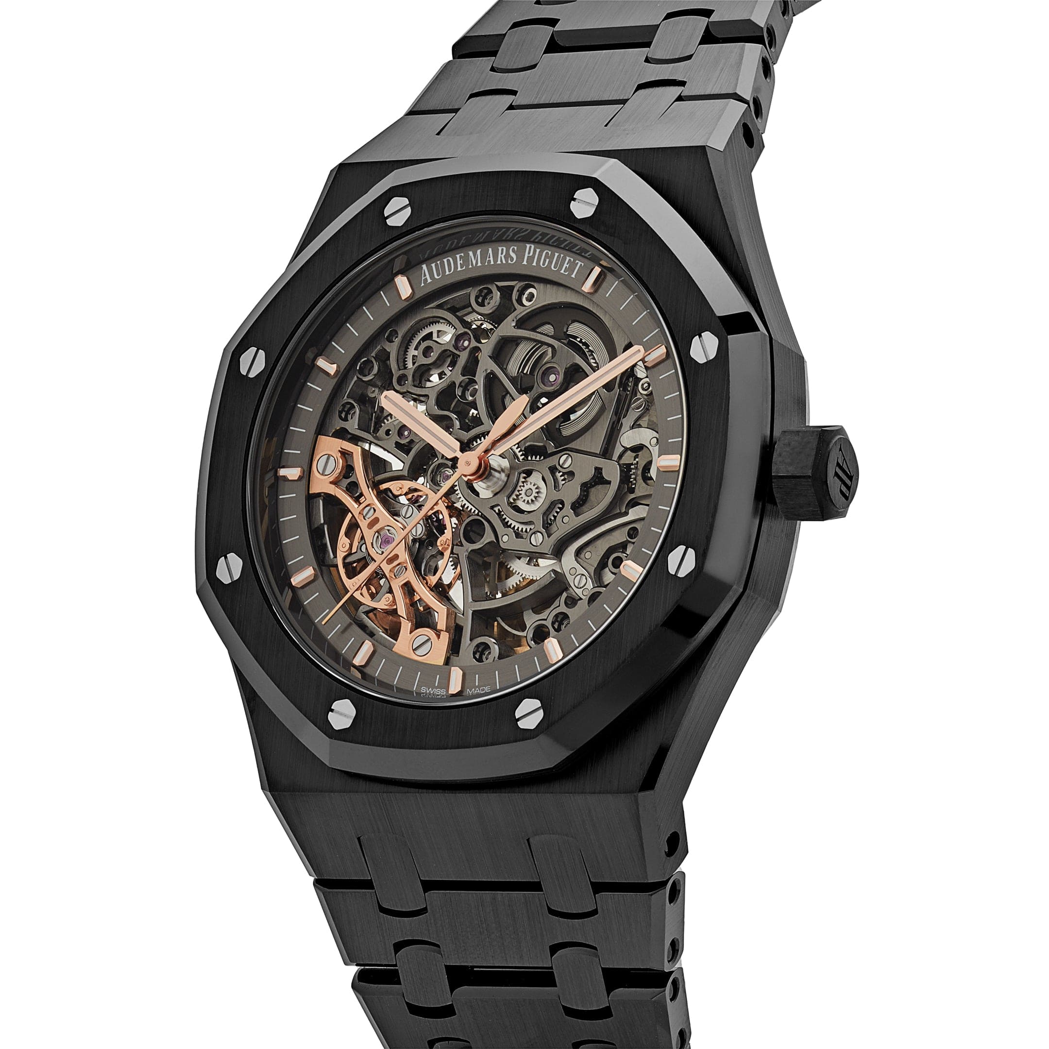 Audemars Piguet Royal Oak 15416CE.OO.1225CE.01 Double Balance Wheel Openworked Black Ceramic Watch - Luxury Men's Skeleton Automatic Timepiece (2023) | Perfect for Business Meetings, Formal Events & Watch Collectors