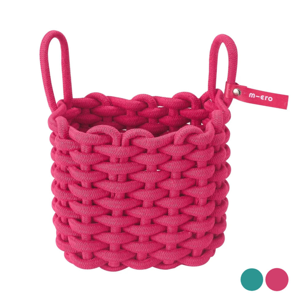 Premium Micro Woven Cotton Scooter Handlebar Basket - Lightweight & Durable Storage for Commuting, Shopping & Outdoor Adventures