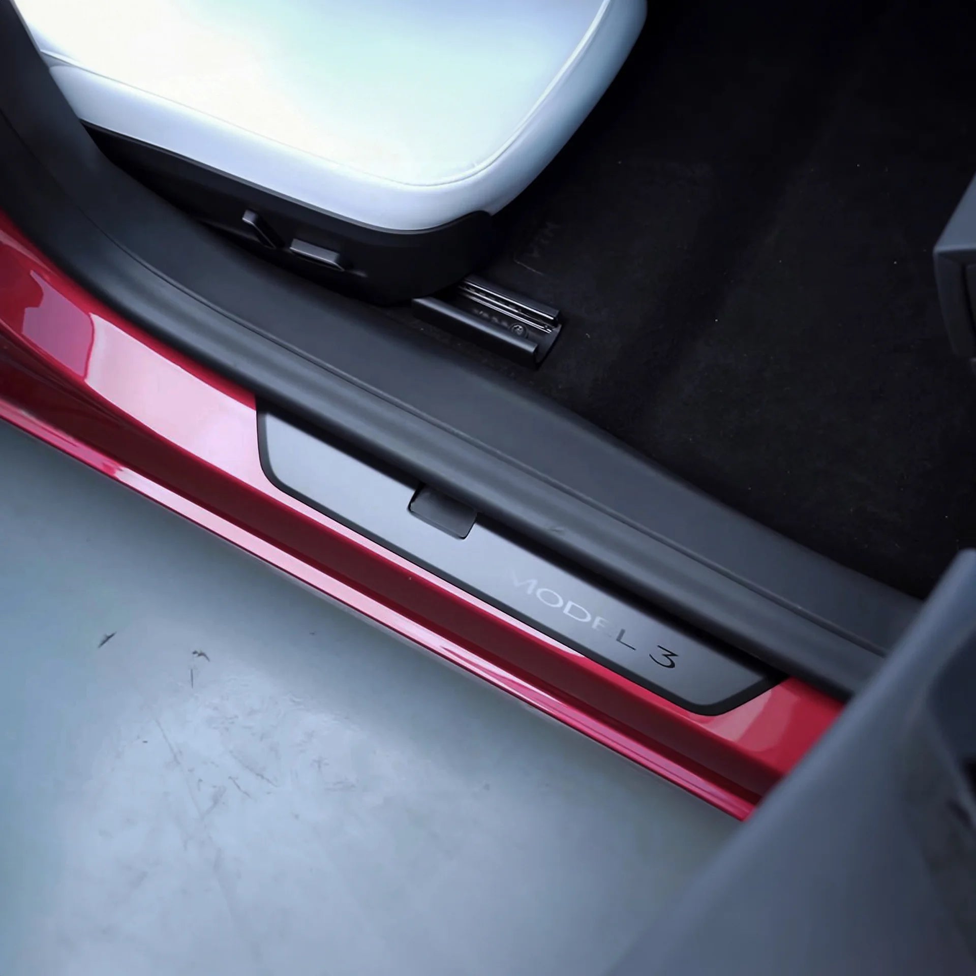 2024 Tesla Model 3 Highland Door Sill Protectors Set - 5 Piece Stainless Steel Anti-Scratch Guards for Car Interior Protection | Perfect for Daily Commute & Road Trips