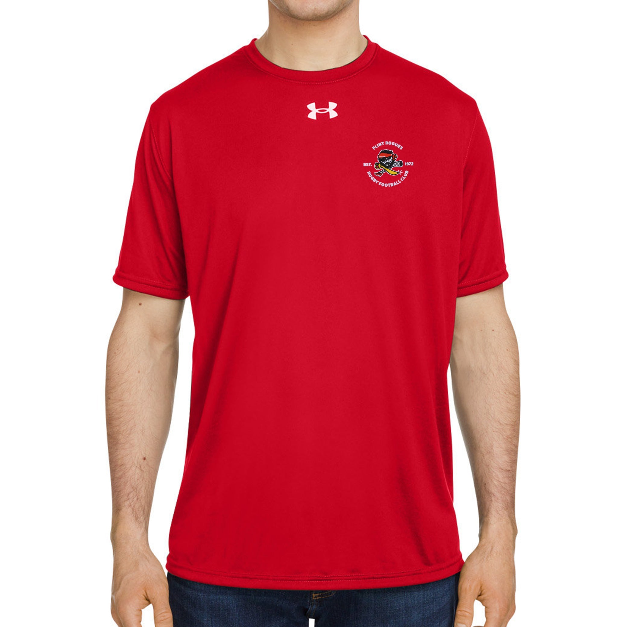 Flint Rogues RFC UA Team Tech T-Shirt - High-Performance Athletic Shirt for Rugby & Training - Comfortable & Durable for Sports & Casual Wear
