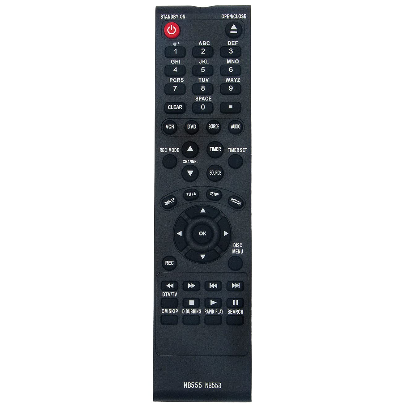 Original Remote Control Replacement for Magnavox DVR DVD Recorder Models ZV450MW8 ZV450MWB ZV420MW8 SV08R242 ZV450MW8A ZC352MW8 ZC350MS8 ZC352MW8B - Compatible with NB555 NB555UD NB553 NB553UD - Perfect for Home Entertainment Systems & Media Centers