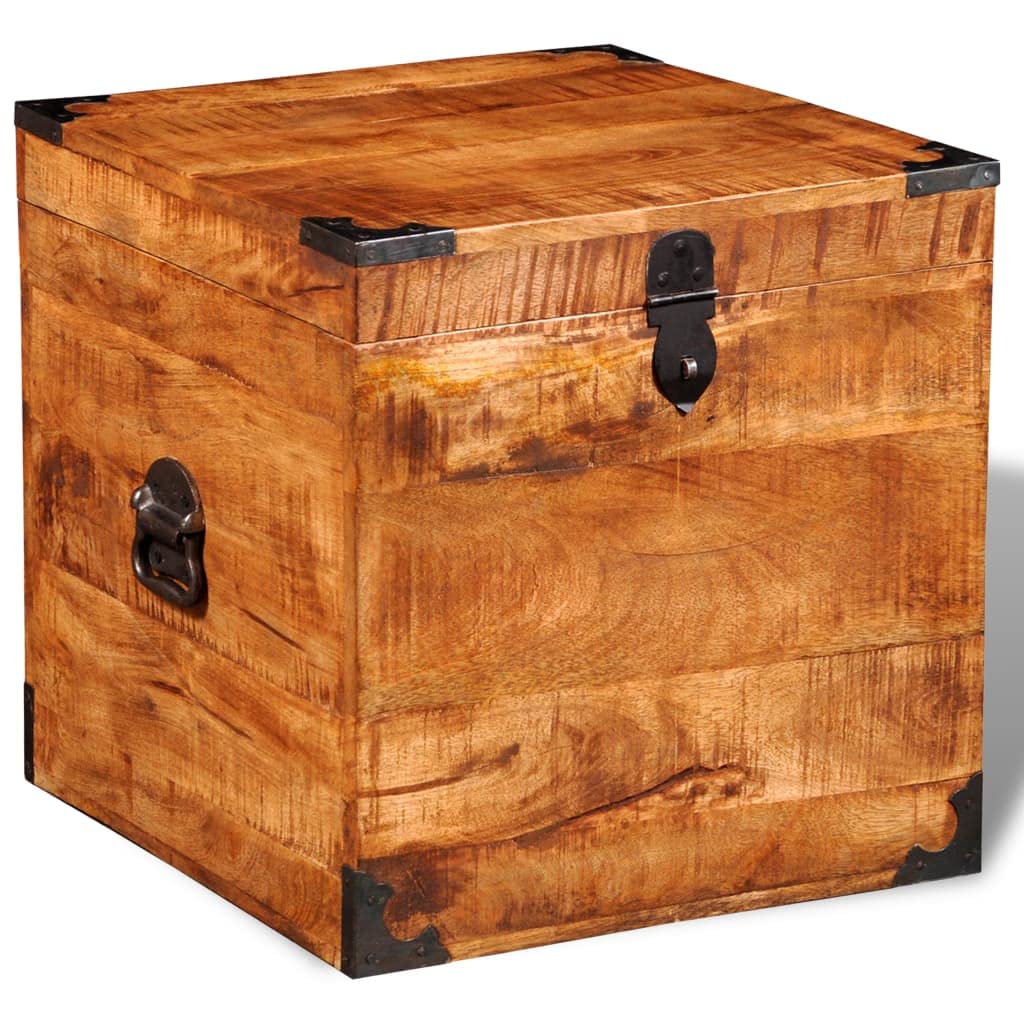 vidaXL Handcrafted Mango Wood Storage Chest - Durable & Stable Organizer for Bedroom, Living Room, or Nursery | Rustic Home Decor Storage Solution