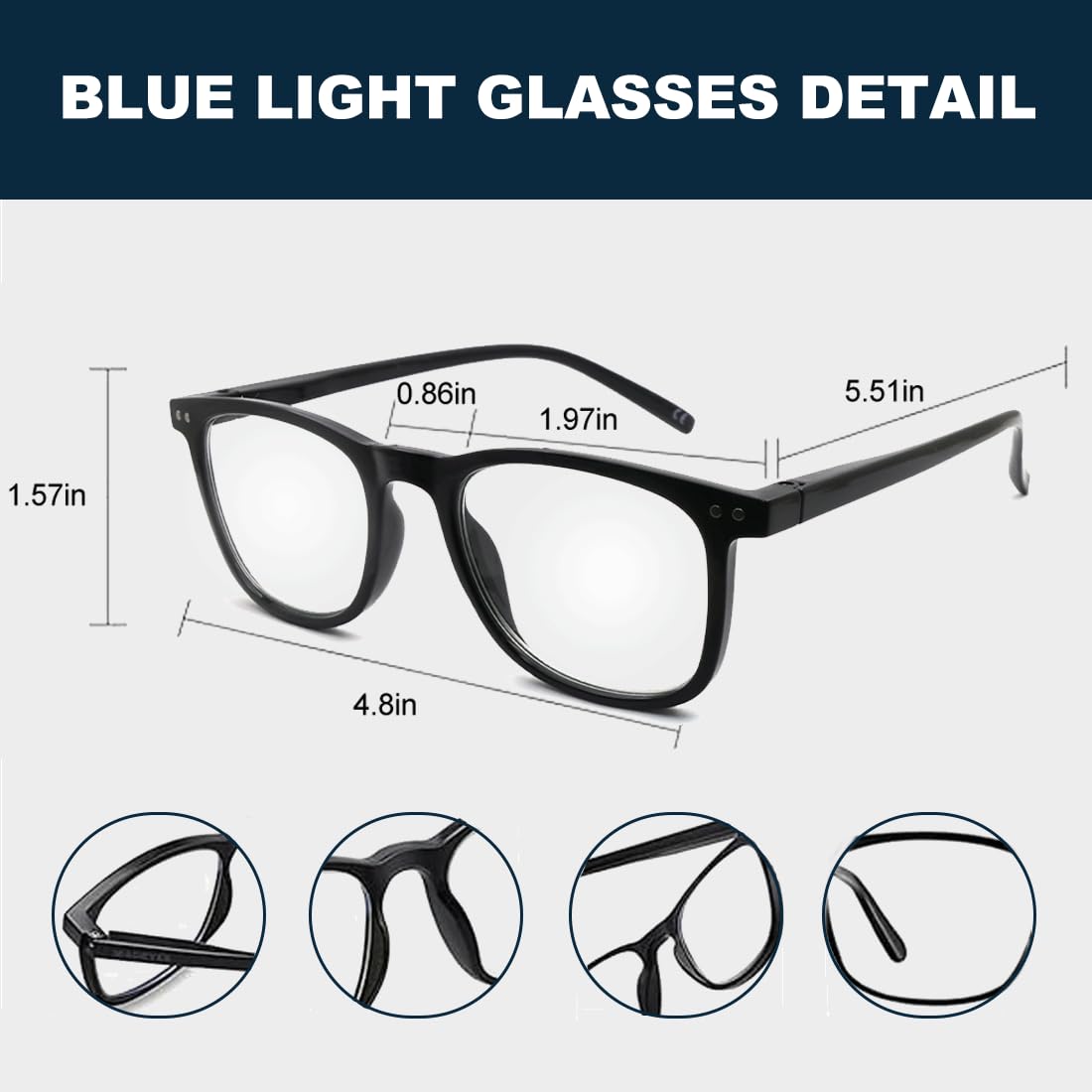 Blue Light Blocking Glasses for Men & Women - Anti Glare UV Protection for Computer Use