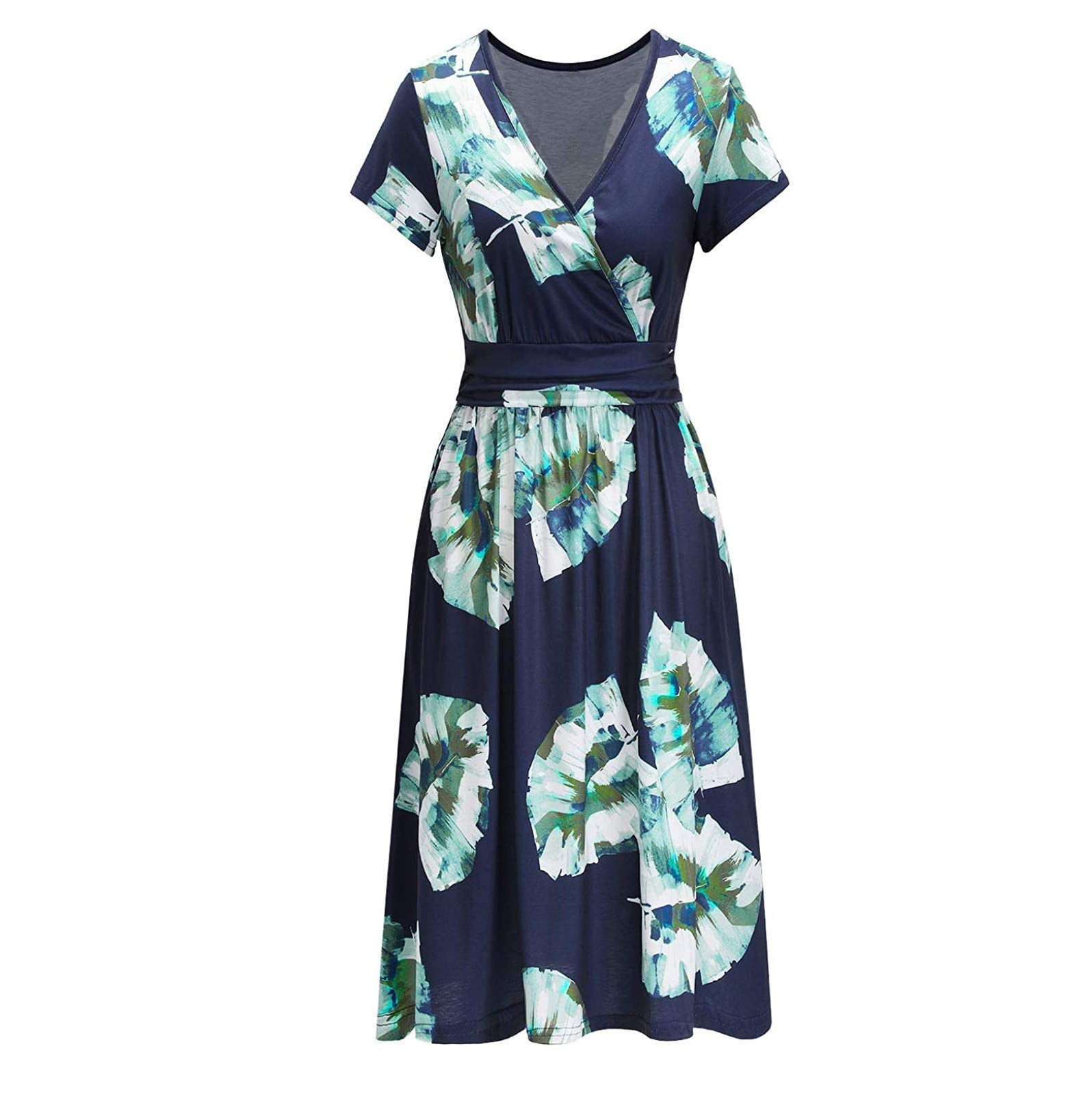 Women's Floral Summer Maxi Dress - Casual Loose Fit with Pockets, Sexy Beach Dress for Vacation, Party & Outdoor Activities
