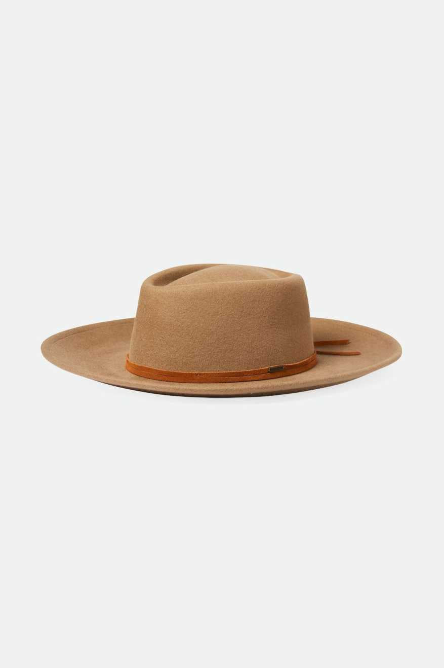 Brenton Convertabrim Fedora Hat - Adjustable Tobacco Brown for Men & Women | Stylish Outdoor Sun Protection for Hiking, Travel, and Fashion
