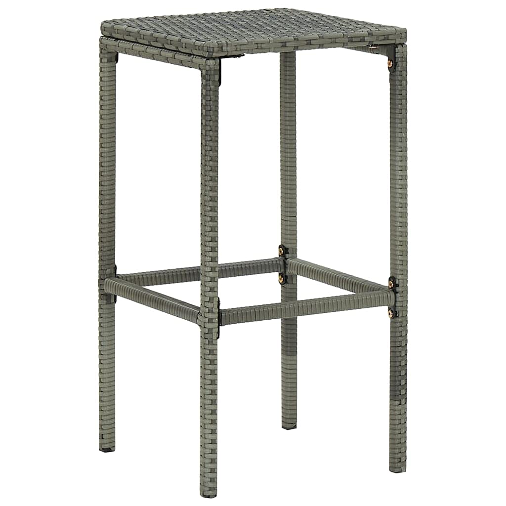 vidaXL 2/3/4/6-Piece Bar Stool Set with Cushions - Woven Poly Rattan Counter Height Stools for Kitchen Island, Breakfast Bar & Outdoor Patio - Multiple Colors Available