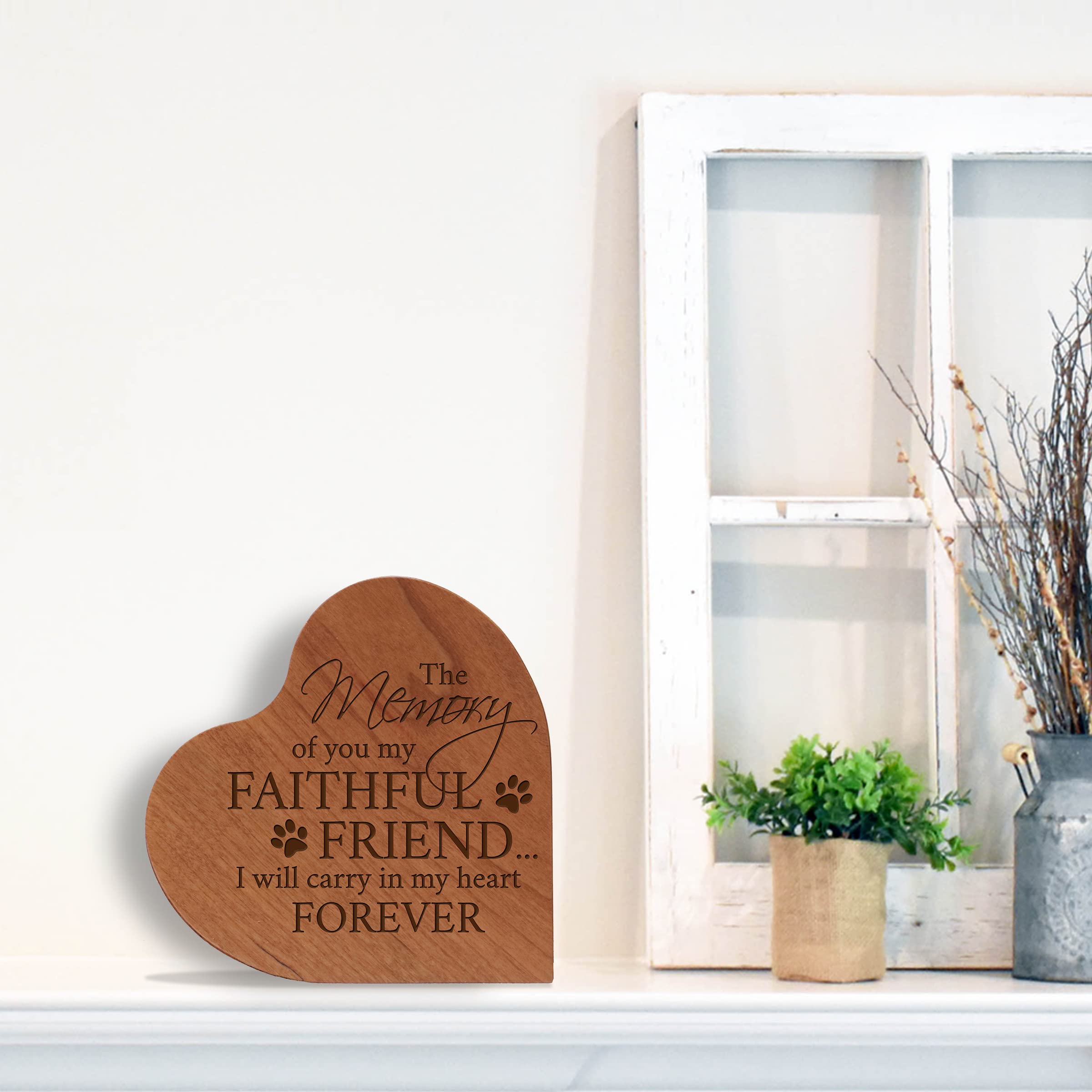 LifeSong Milestones Personalized Memorial Heart Urn - Small Wooden Pet Urn for Ashes - Cremation Urn for Cat & Dog Ashes - Memorial Gift for Loved Pets & Humans - Perfect for Home Memorials & Funeral Keepsakes