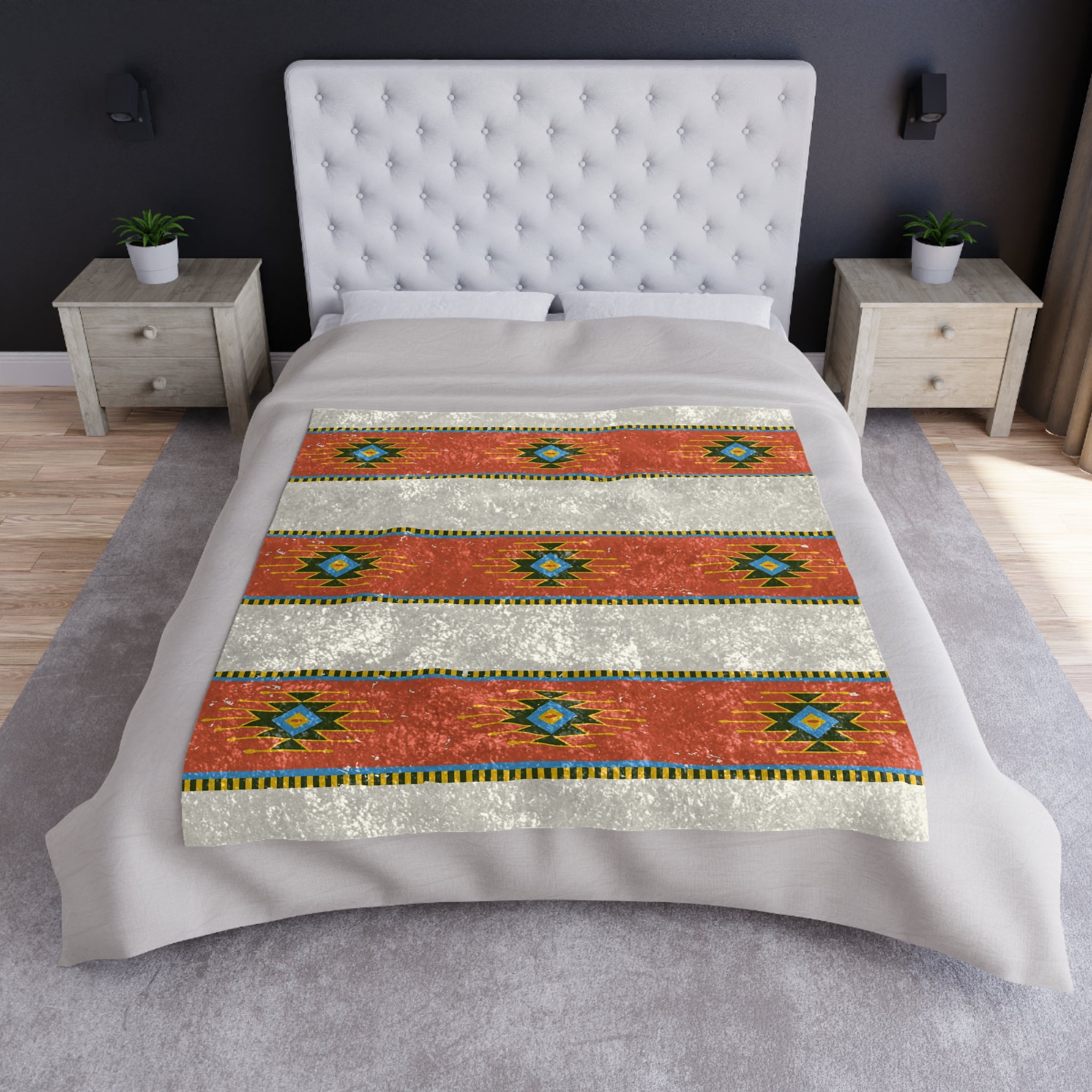 Southwestern Throw Blanket 4x5 ft - Soft Velvet Polyester Blanket for Living Room, Bedroom & Couch - Cozy Home Decor for Winter, Gifts & Family Movie Nights