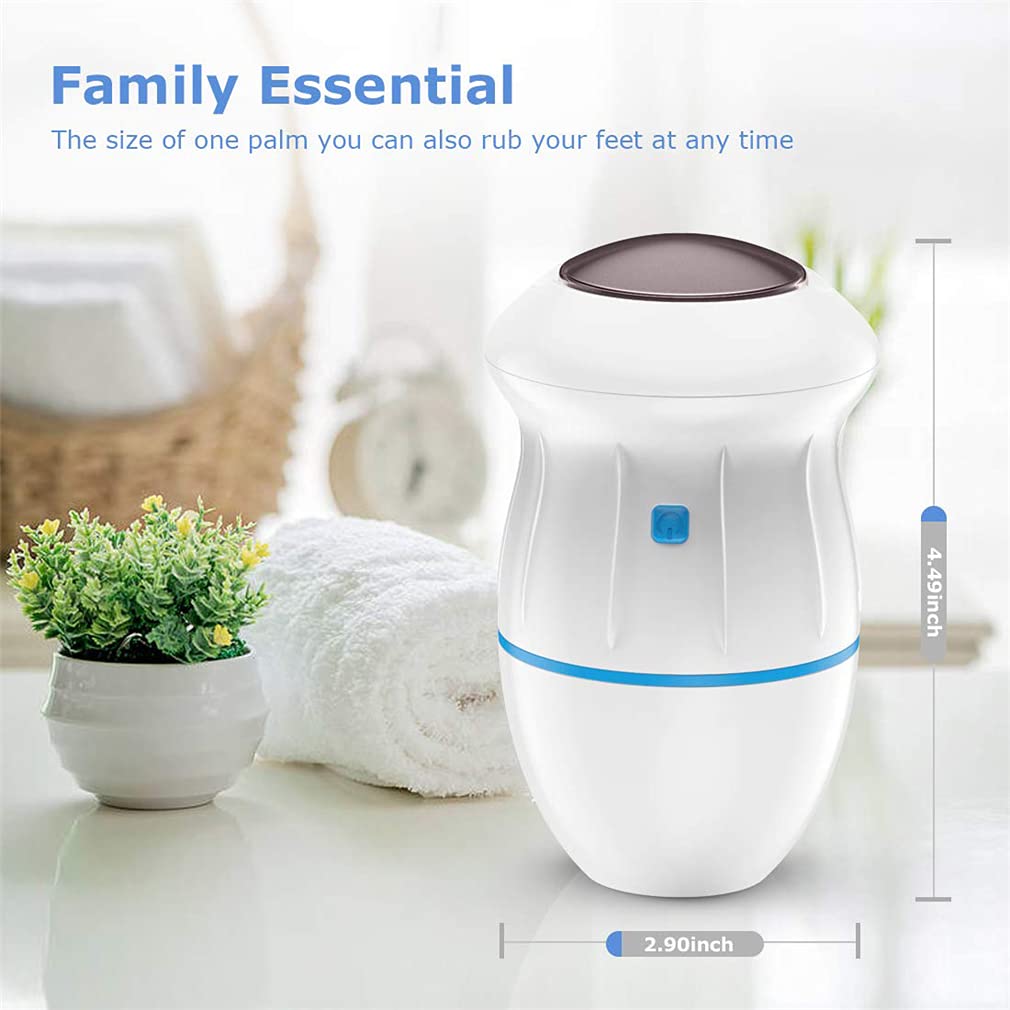 Electric Foot Callus Remover & Pedicure Tool - Portable Rechargeable Foot Grinder with Vacuum Adsorption for Dead, Hard, Cracked & Dry Skin - Heel Repair & Foot Care for Smooth Soft Feet - Perfect for Home Spa, Travel & DIY Pedicure (Blue)
