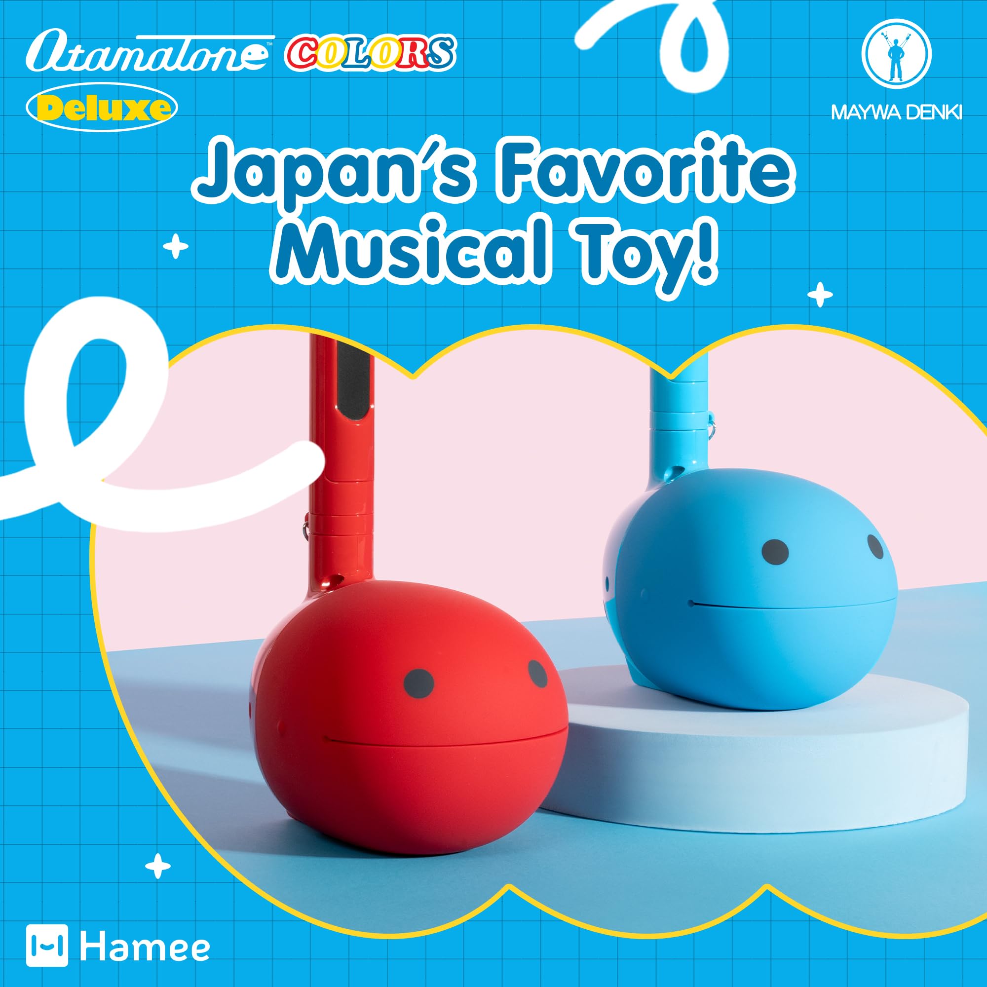 Otamatone Deluxe Electronic Musical Instrument - Portable Digital Synthesizer from Japan | Fun Gift for Adults & Music Lovers | Blue with English Manual | Perfect for Music Creation, Parties & Unique Gifts
