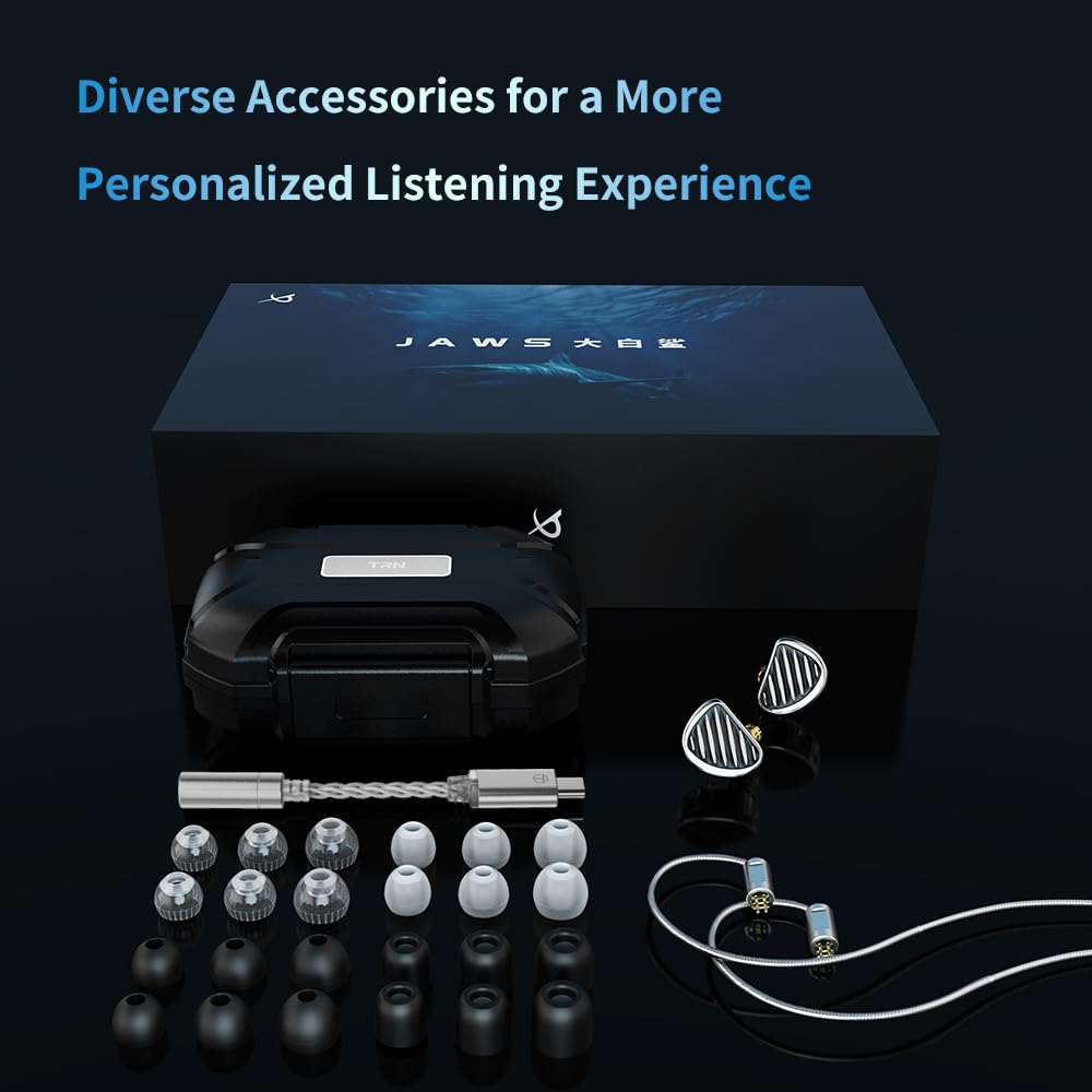 TRN Jaws 3DD 4BA 1 Planar Driver HiFi Wired In-Ear Monitor Earphones - Professional Studio Monitoring, Gaming & Audiophile Listening Experience