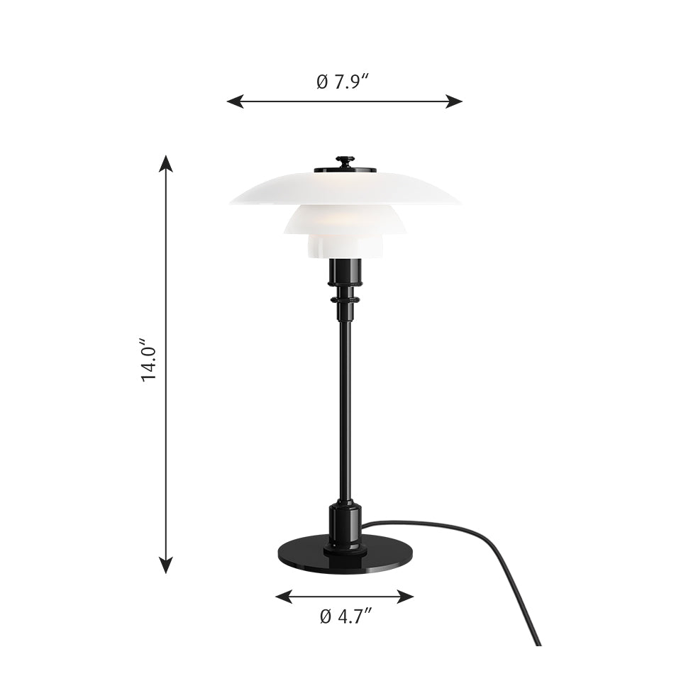 PH 2/1 Table Lamp - Modern Scandinavian Design Desk Lamp for Home Office, Bedroom & Living Room - Perfect for Reading, Working & Creating Cozy Atmosphere