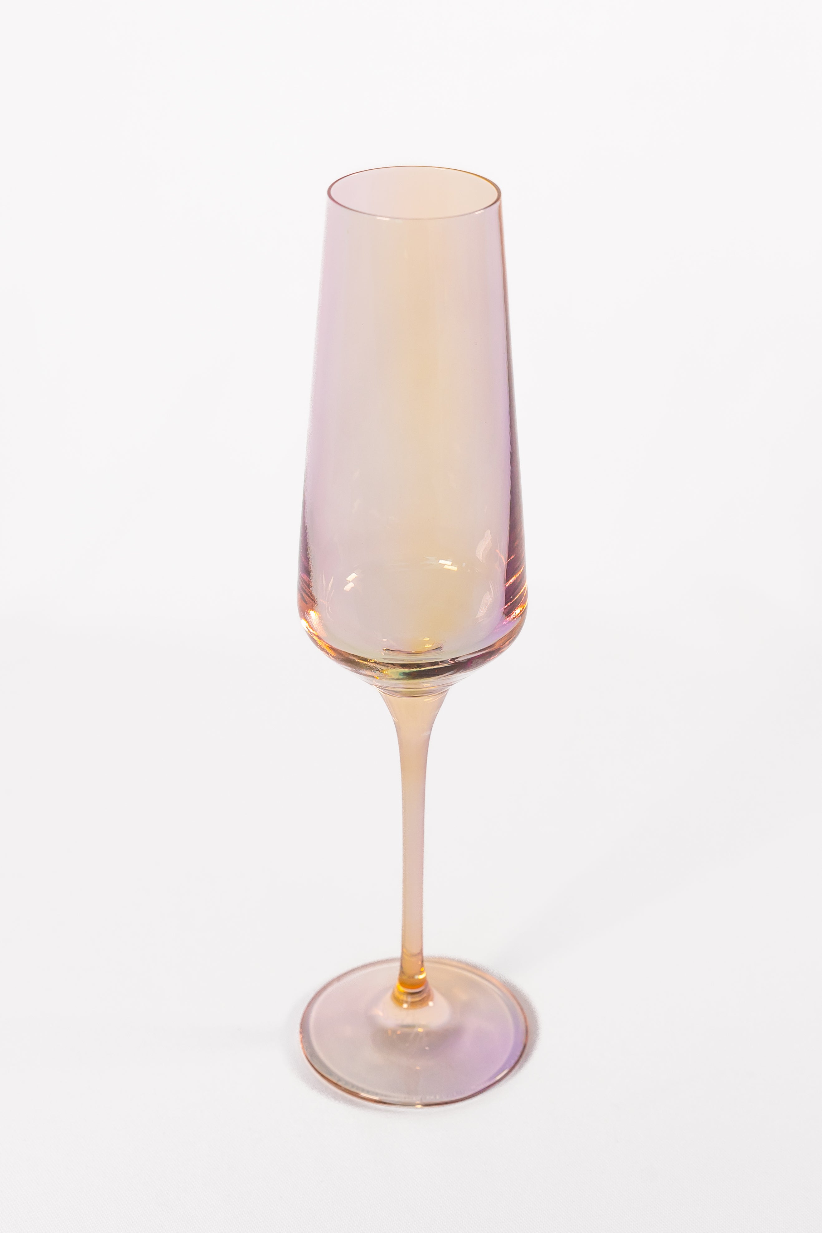 Estelle Colored Champagne Flute Set of 6 - Iridescent Glassware for Wedding, Party & Special Occasions