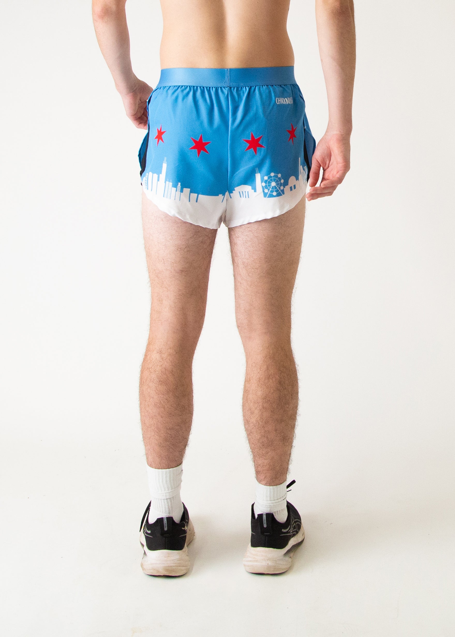 Chicago Skyline 2 Split Running Shorts for Men - Lightweight Athletic Shorts for Gym, Jogging & Basketball