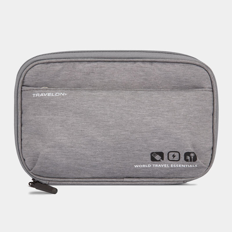 Travelon Anti-Theft Tech Organizer for Travel - RFID Blocking, Water-Resistant Cable & Accessory Pouch - Perfect for Airplane, Business Trips & Commuting