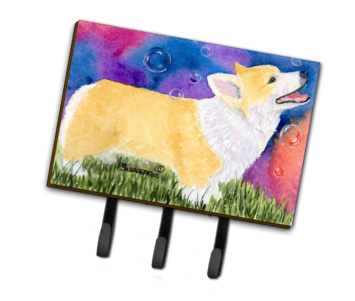 Corgi-Themed Wall Mount Key Holder & Coat Rack - Durable Hooks for Keys, Leashes, Towels, Aprons - Perfect for Entryway, Kitchen, or Mudroom Organization