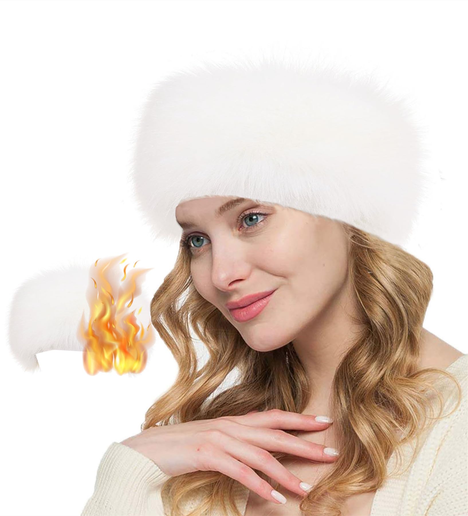 Loritta Women's Winter Headbands - Soft Faux Fur Ear Warmers, Stretchy Elastic Headband for Cold Weather, Cozy Furry Ear Muffs for Outdoor Activities, Skiing, Snowboarding & Winter Fashion