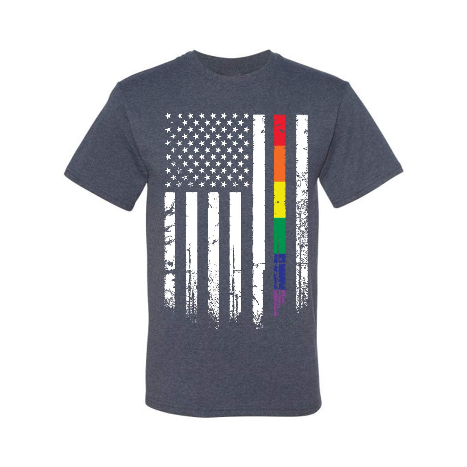 USA Gay Pride Rainbow American Flag LGBT Pride Men's Graphic T-Shirt - Support LGBTQ+ Rights with Stylish Casual Wear for Pride Parades & Everyday Outfits