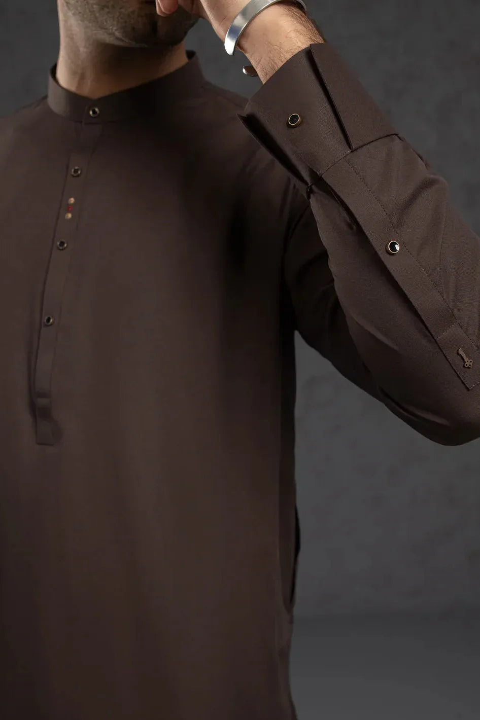 Stylish Blended Brown Kurta Trouser Set for Men | Comfortable Cotton Blend Ethnic Wear | Perfect for Festivals, Weddings & Casual Outings