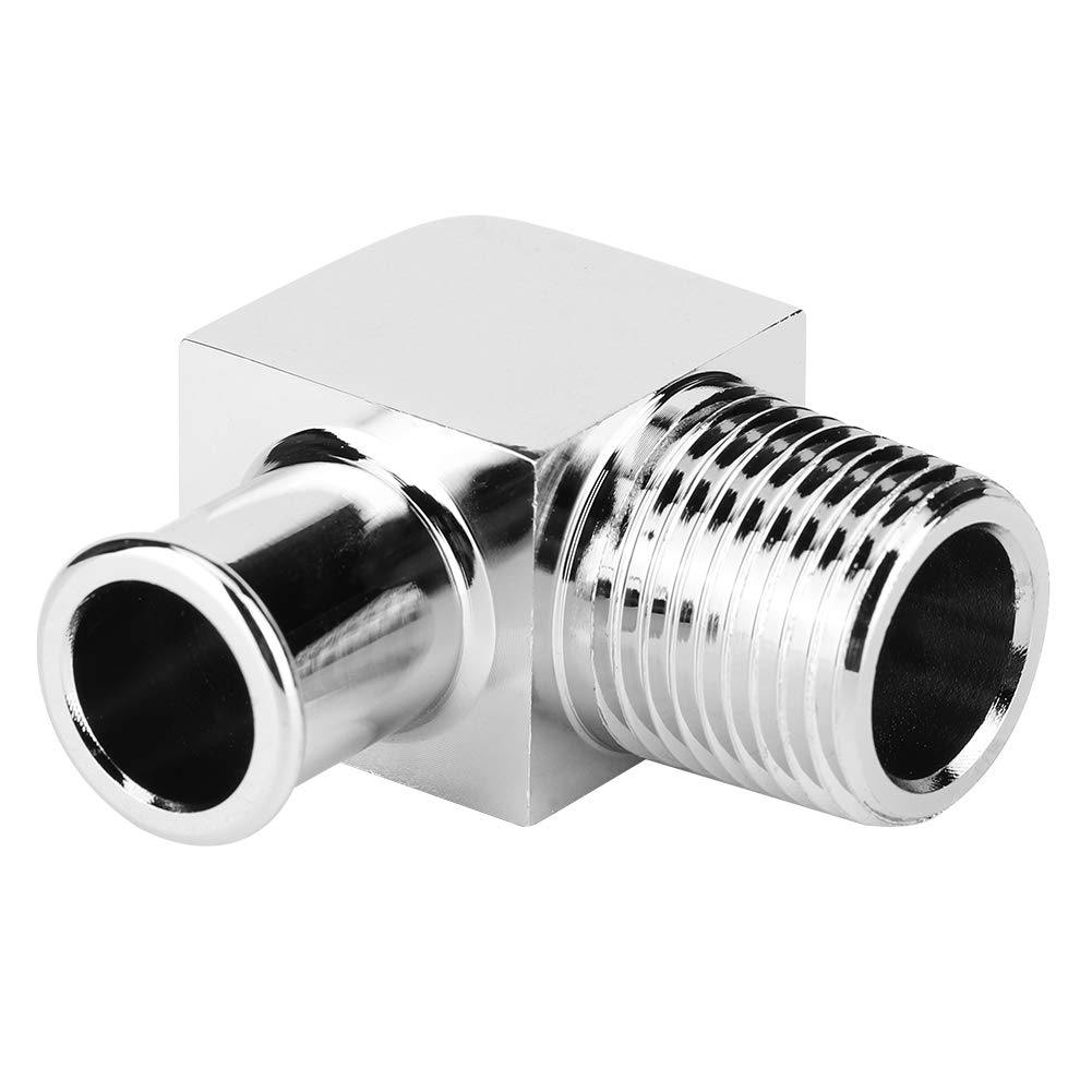 Aluminum Alloy 90° Heater Hose Fitting 0.5in NPT to 0.625in Barb - for Car Cooling Systems