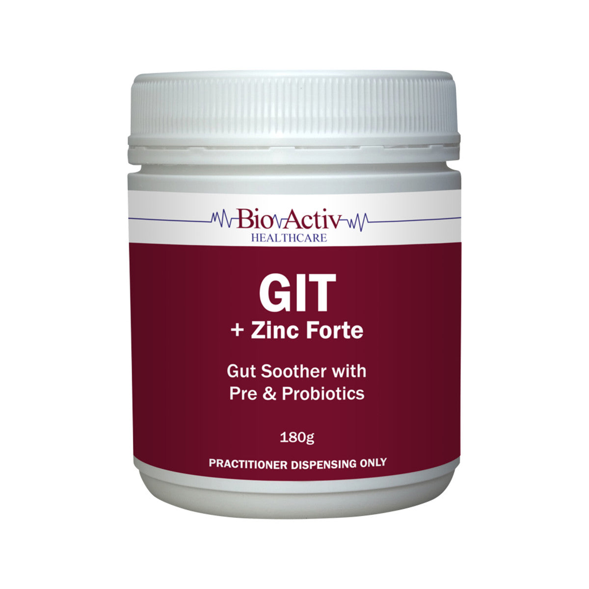 BioActiv Healthcare GIT & Zinc Forte Gut Soother with Prebiotics & Probiotics - Supports Digestive Health & Immune System - Perfect for Gut Relief, IBS, Bloating & Digestive Comfort