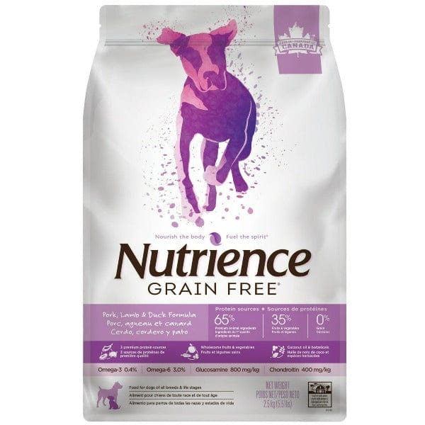 Nutrience Grain-Free Pork, Lamb & Duck Dry Dog Food - 10kg Bag | High-Protein Natural Recipe for Adult Dogs | Perfect for Sensitive Stomachs & Active Pets
