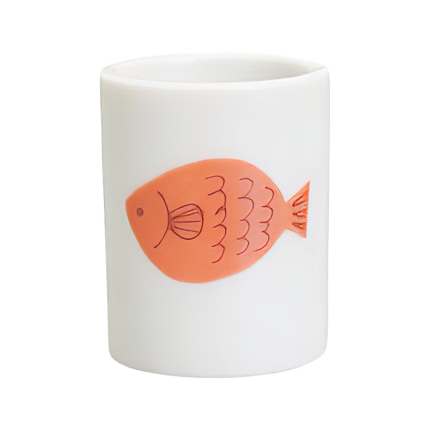 Harekutani Porcelain Fish Toothbrush Holder - Elegant Bathroom Organizer for Toothbrushes & Dental Care Essentials | Perfect for Modern, Minimalist, or Coastal-Themed Bathrooms