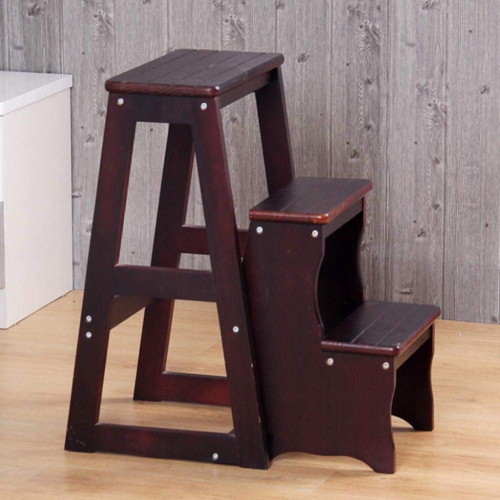 3-Step Foldable Ladder Stool - Lightweight Indoor Climbing Step Stool with Non-Slip Feet, Multi-Functional for Kitchen, Bathroom, Bedroom & Garden Flower Stand Use