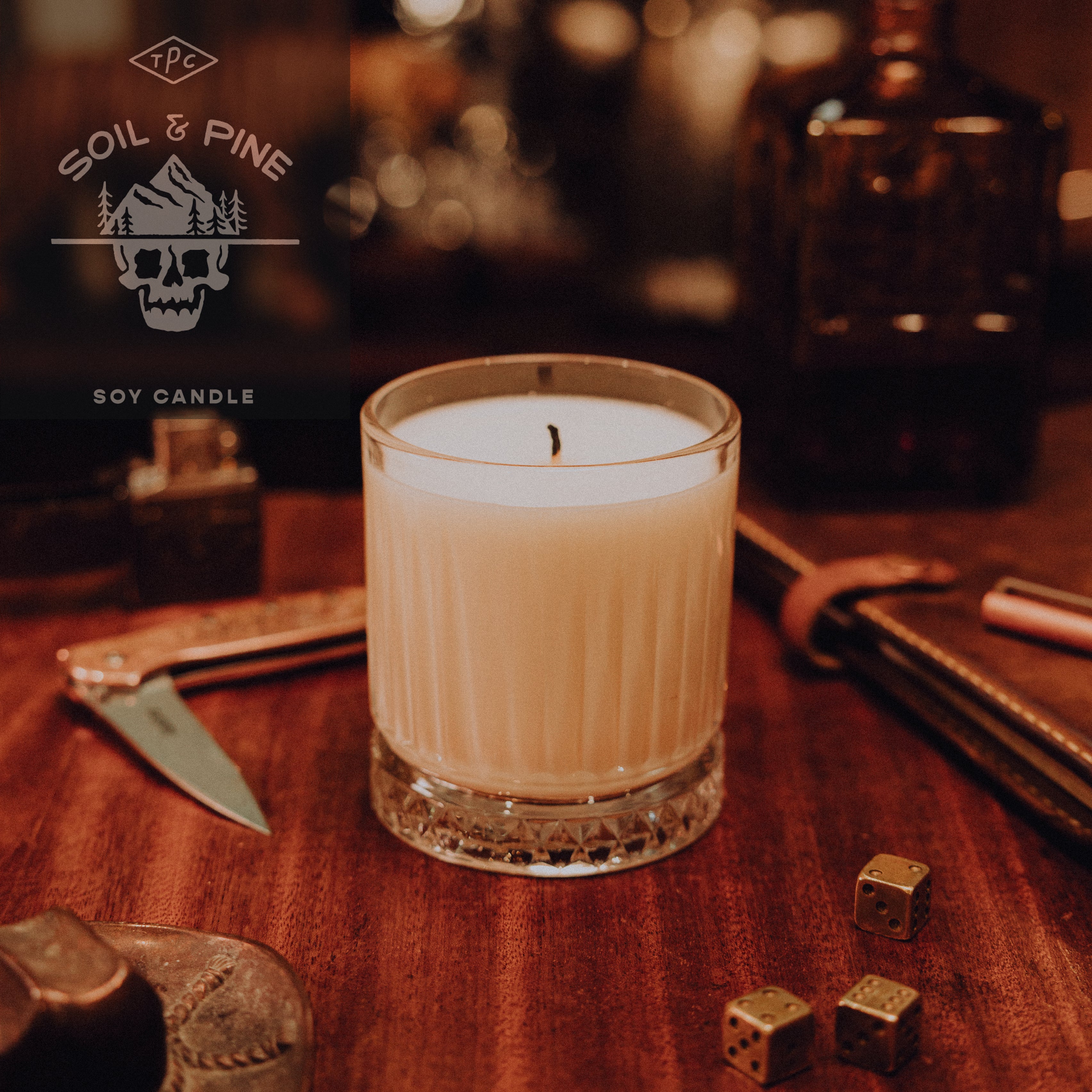 TPC Candle - Soil & Pine Scented Soy Wax Candle for Home, Relaxation & Aromatherapy | Perfect for Living Room, Bedroom & Spa