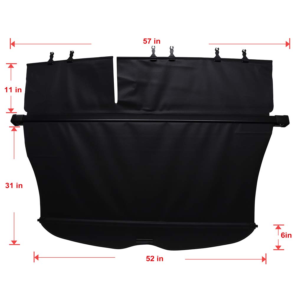 ECCPP Retractable Cargo Cover for 2014-2019 Toyota Highlander SUV - Black Trunk Shade, Luggage Tonneau Security Protector | Perfect for Road Trips, Grocery Hauling & Vehicle Storage Protection