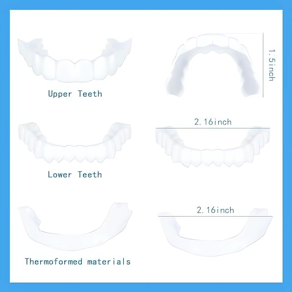 2 Pairs of Temporary Beautiful Smile Veneers - Instant Teeth Whitening & Perfect Smile for Photos, Events & Confidence Boost