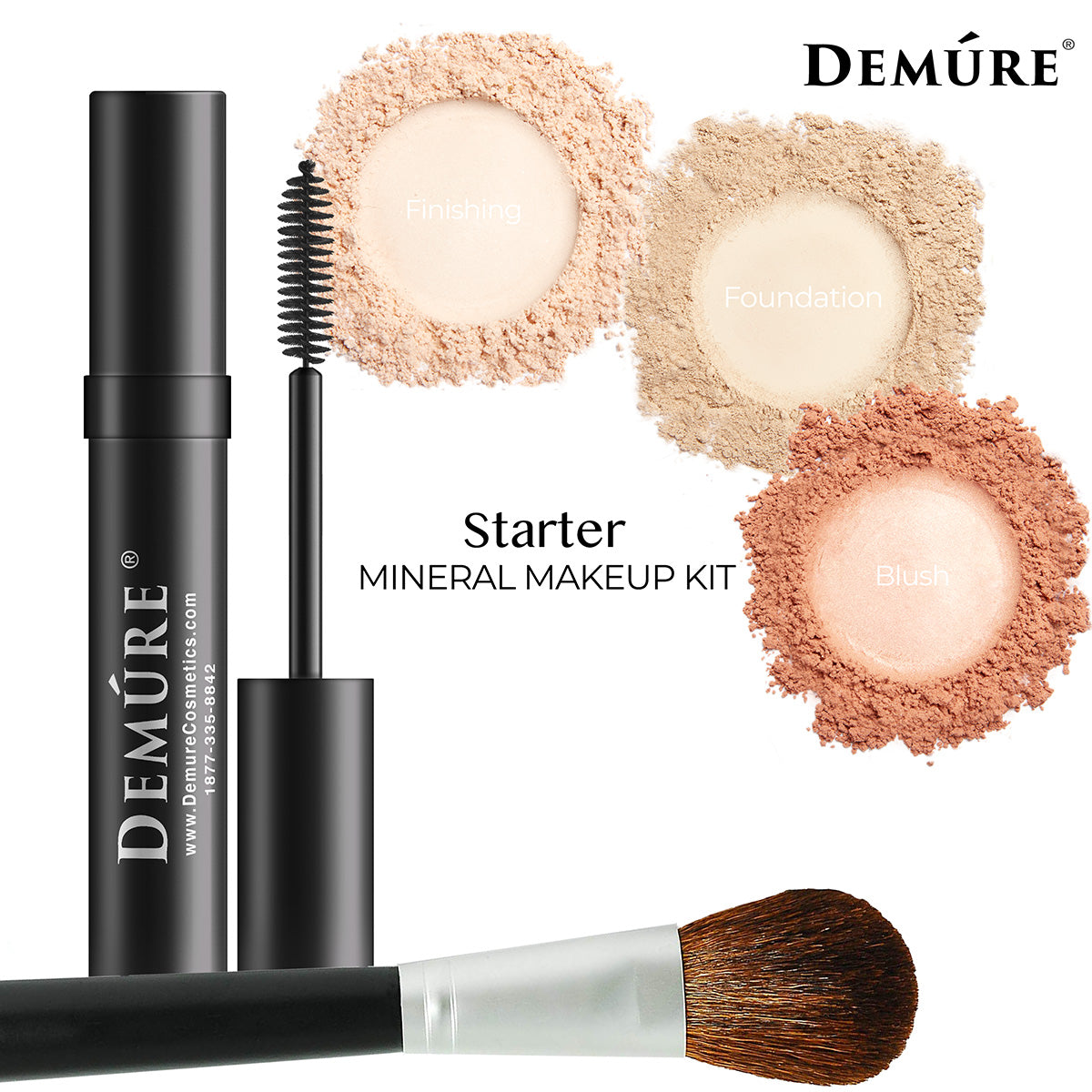 Best Starter Mineral Makeup Kit for Beginners - Natural & Hypoallergenic Foundation, Blush & Eyeshadow Set | Perfect for Daily Wear & Sensitive Skin