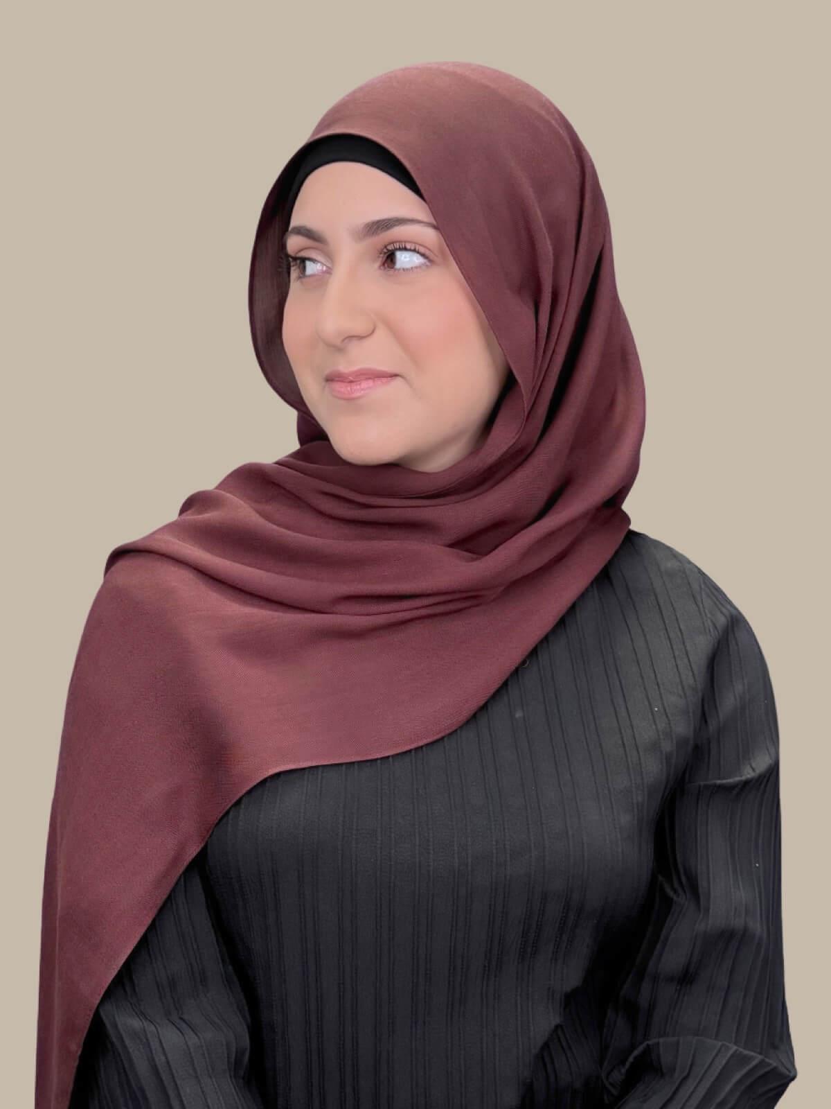Stylish Cotton Hijab Scarf for Women - Soft & Breathable Raisin Brown - Perfect for Daily Wear, Work, and Special Occasions