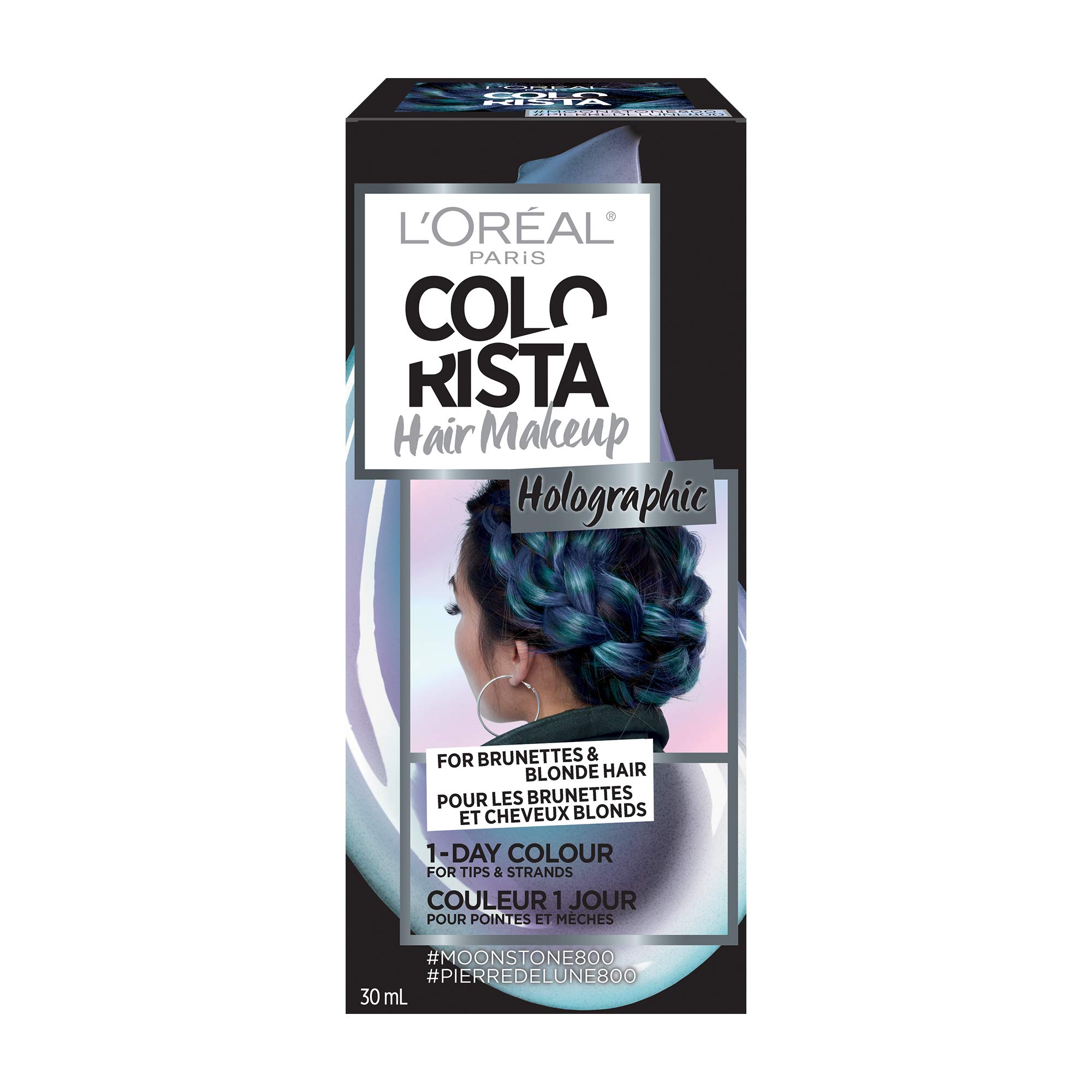 L'Oréal Paris Temporary 1-Day Hair Color for Blondes & Brunettes - Moonstone Gray (1 Fl Oz) | Washable Hair Makeup | Perfect for Parties, Halloween & Costume Events