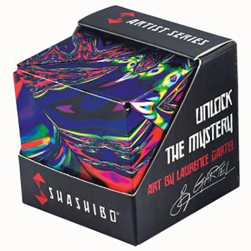 Shashibo Shape Shifting Puzzle Cube - Chaos Edition by Laurence Gartel | Artist Series Collection | Fidget Toy for Stress Relief & Creative Play