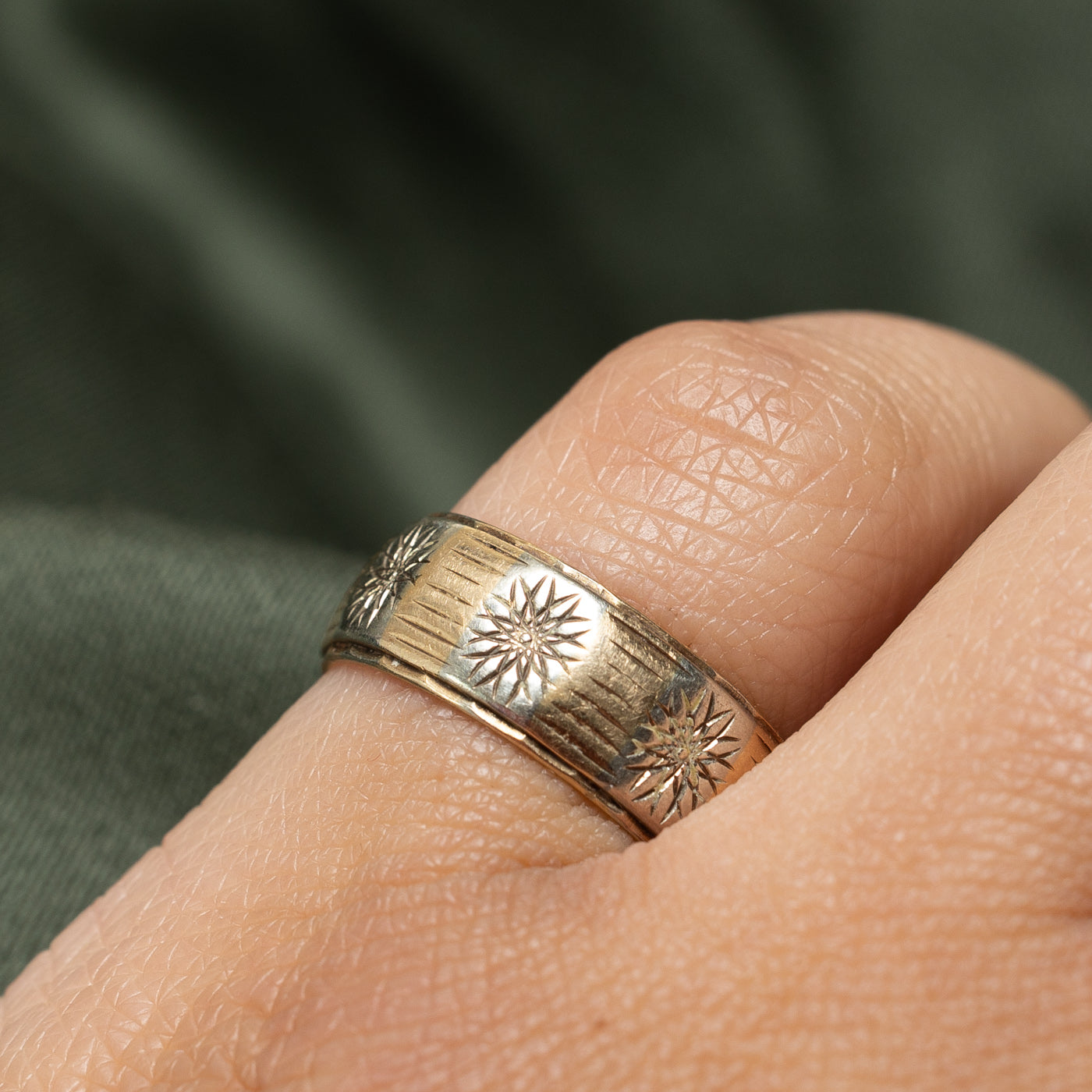 10K Yellow Gold Engraved Wedding Band Ring - 6.9mm Wide Size 5.75 - Perfect for Anniversary Gifts, Bridal Jewelry & Special Occasions