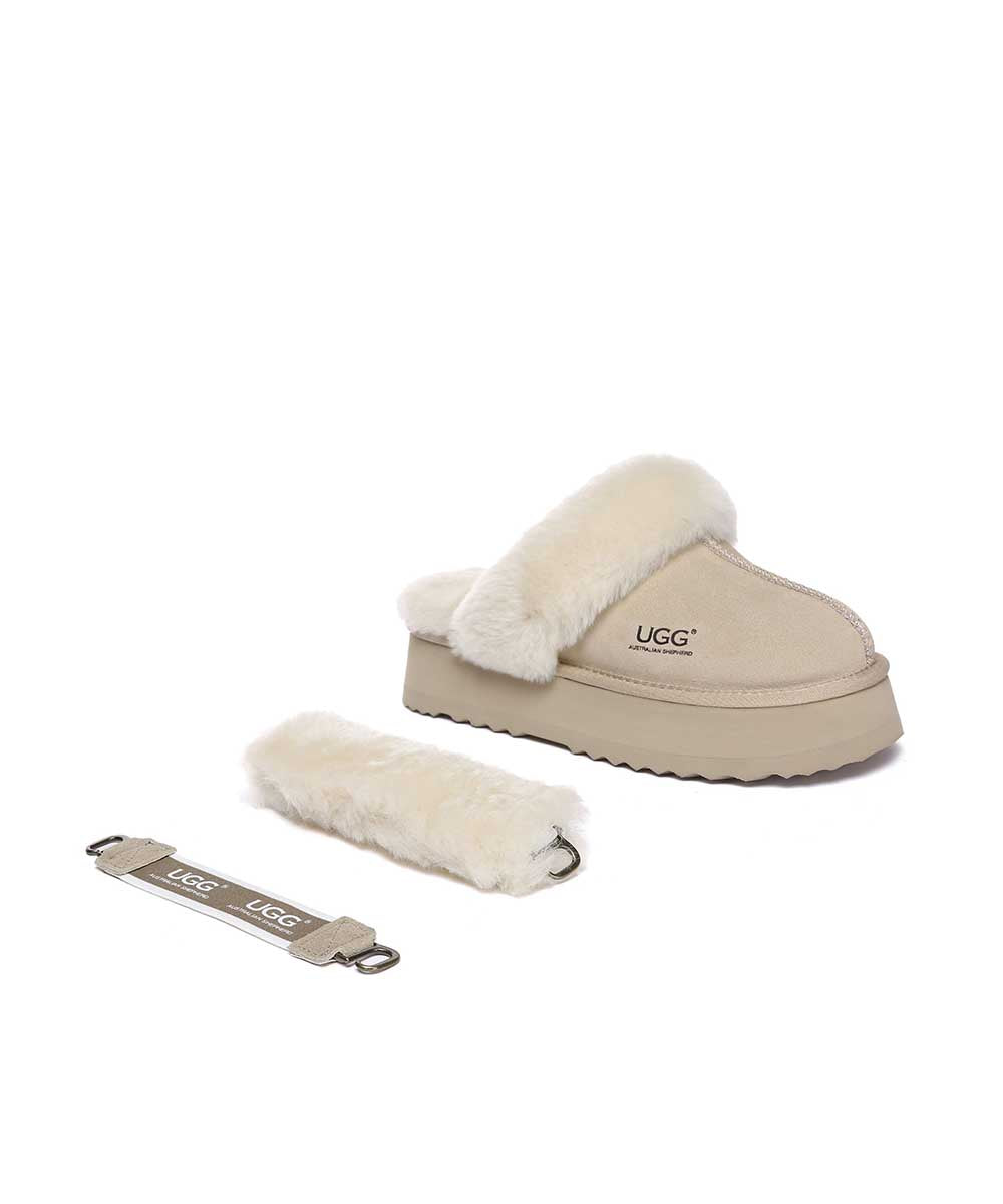Women's UGG Bronny 3-Way Platform Slippers - Cozy House Shoes for Winter, Indoor/Outdoor Wear - Perfect for Home, Office & Travel Comfort