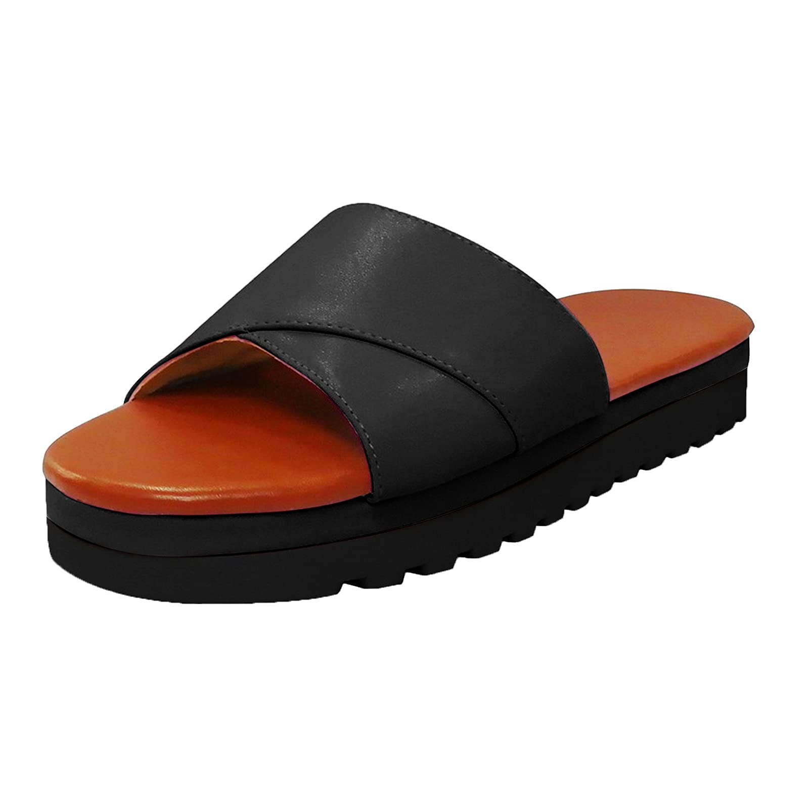 Women's Fashion Wedge Sandals - Open Toe Thick Sole Roman Style Beach Slippers | Comfortable Casual Summer Shoes for Walking, Travel & Vacation Outfits