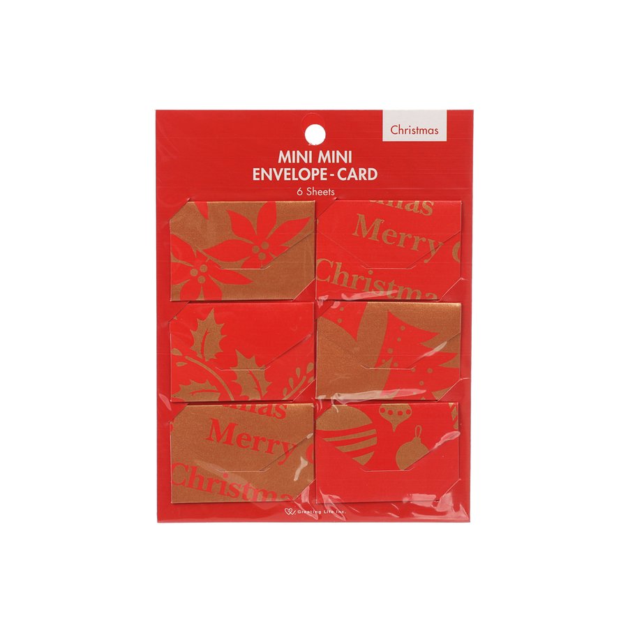 GREETING LIFE Christmas Mini Envelope Cards - 20g (Pack of 50) - Perfect for Holiday Greetings, Gift Cards & Party Favors